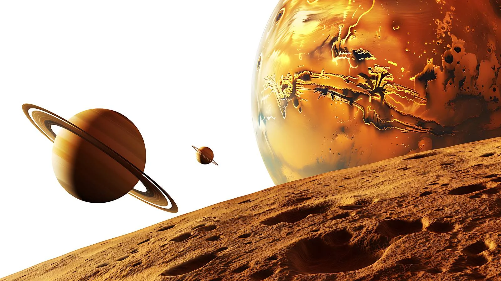 Mars and Saturn Planets Surface View — free download from Dotvec