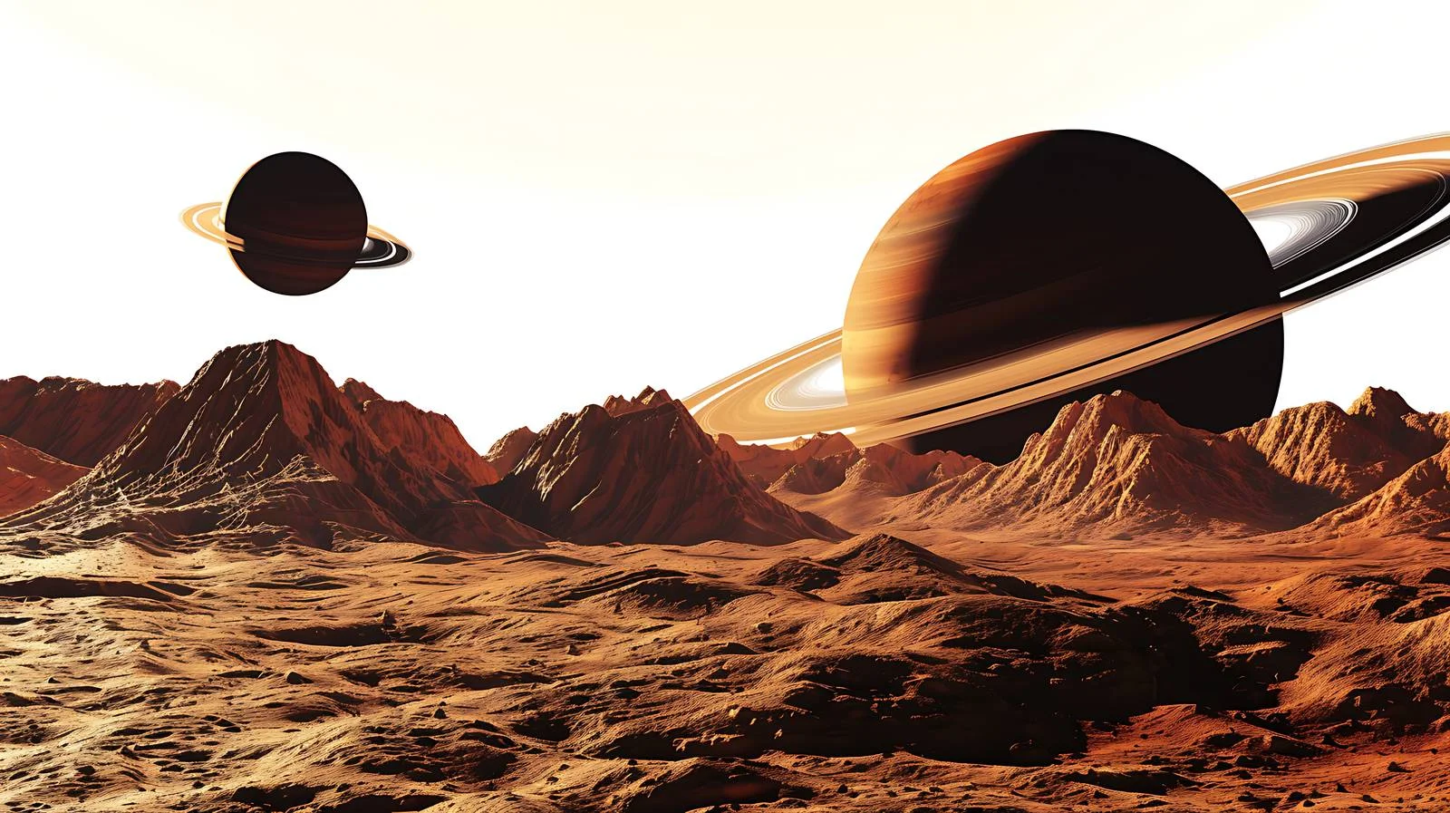 Mars and Saturn Planets Scene — free download from Dotvec