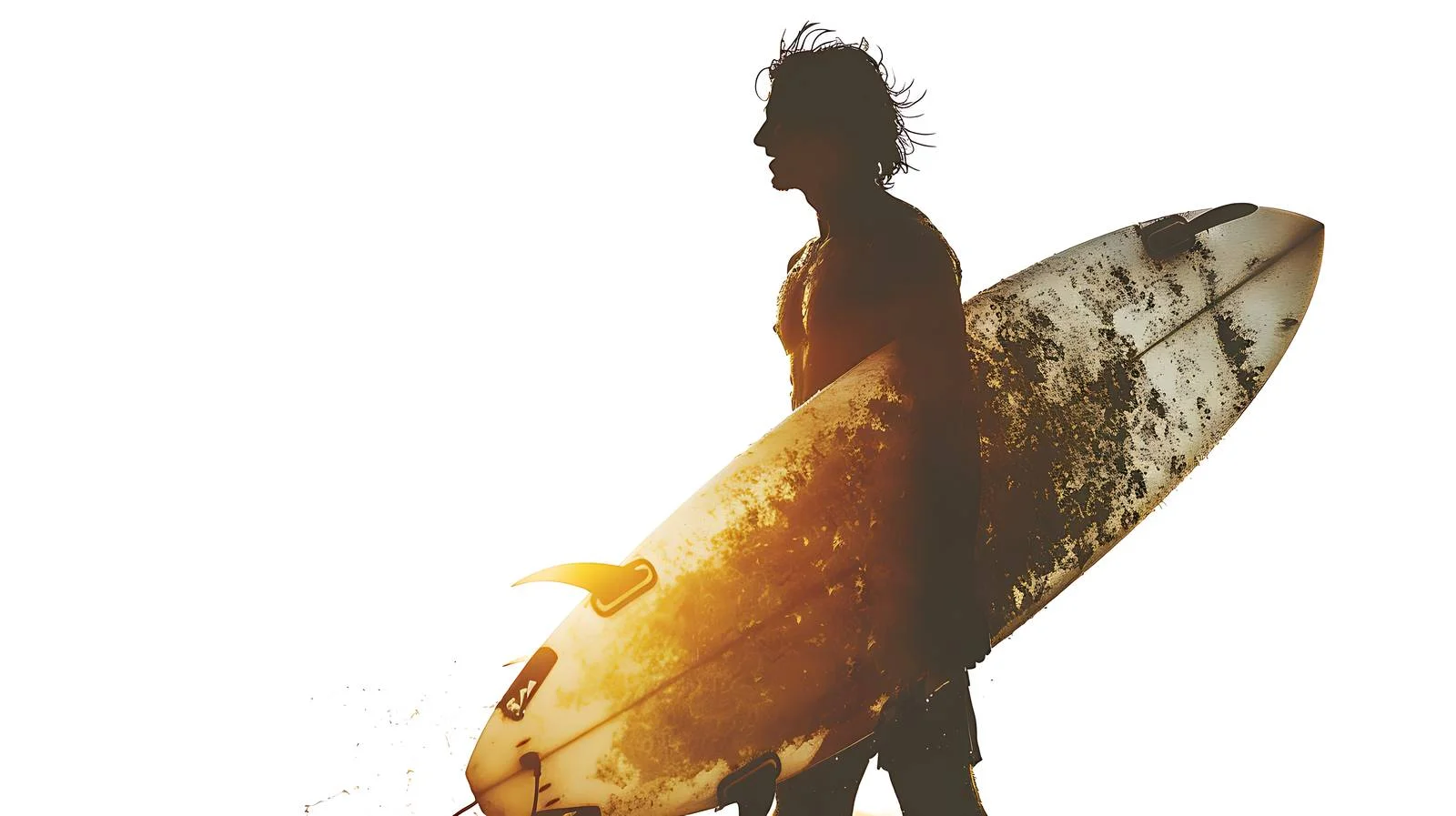 Surfer in Bali: White Background — free download from Dotvec