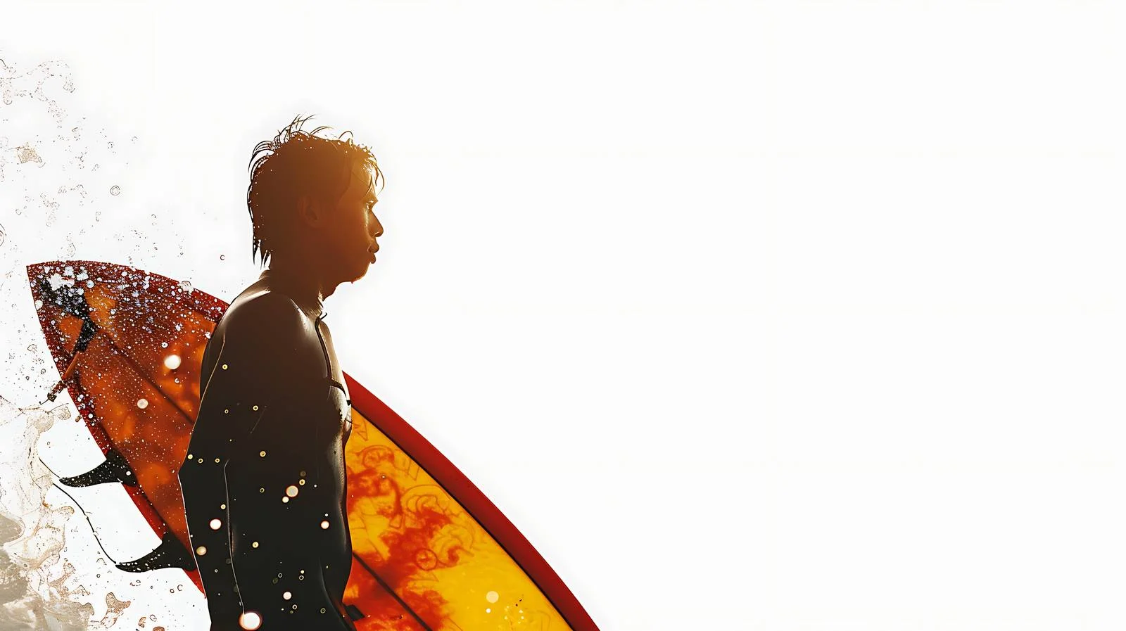 Surfer in Bali: Isolated White Background — free download from Dotvec