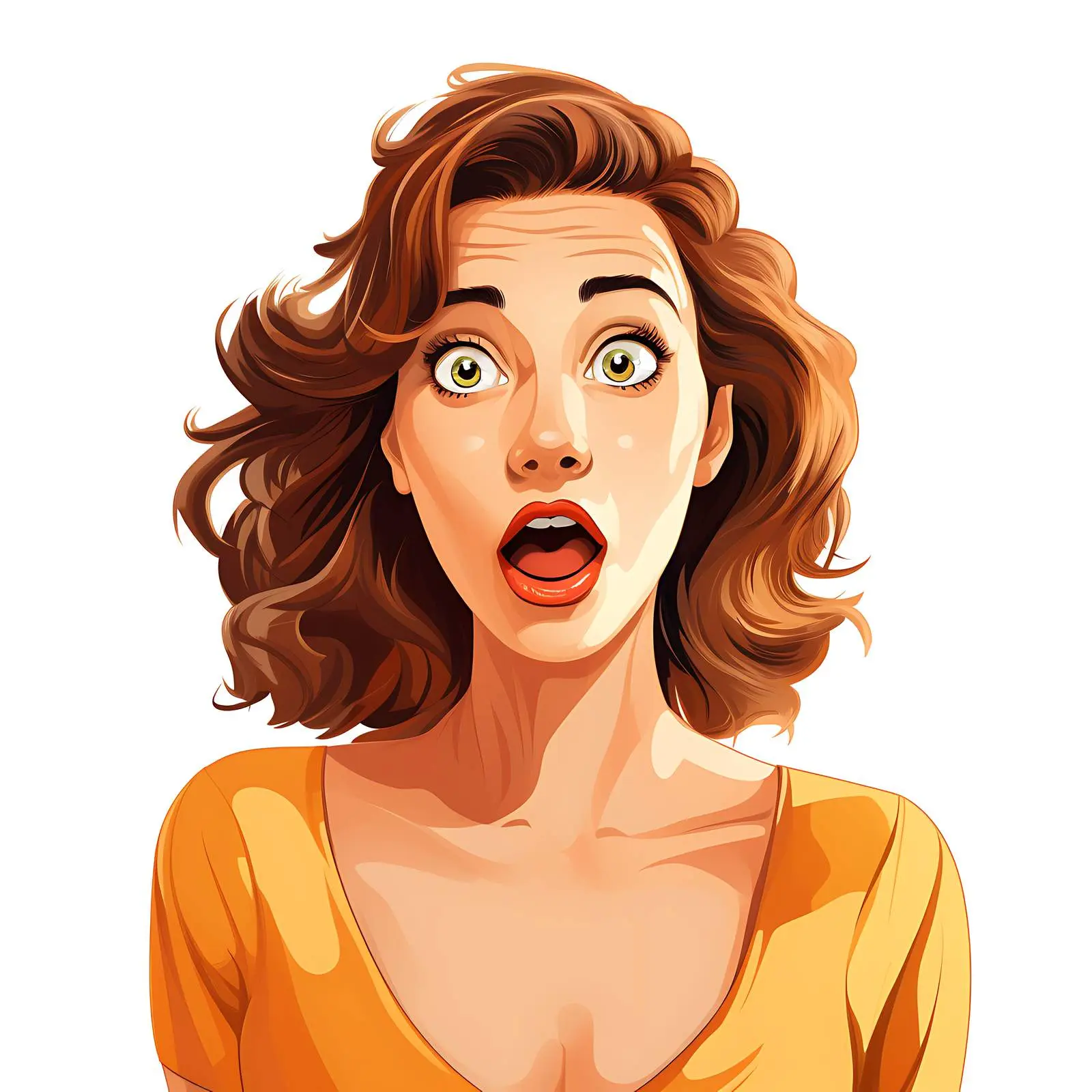 Surprised Young Woman Facial Expression Cartoon Photo — free download from Dotvec
