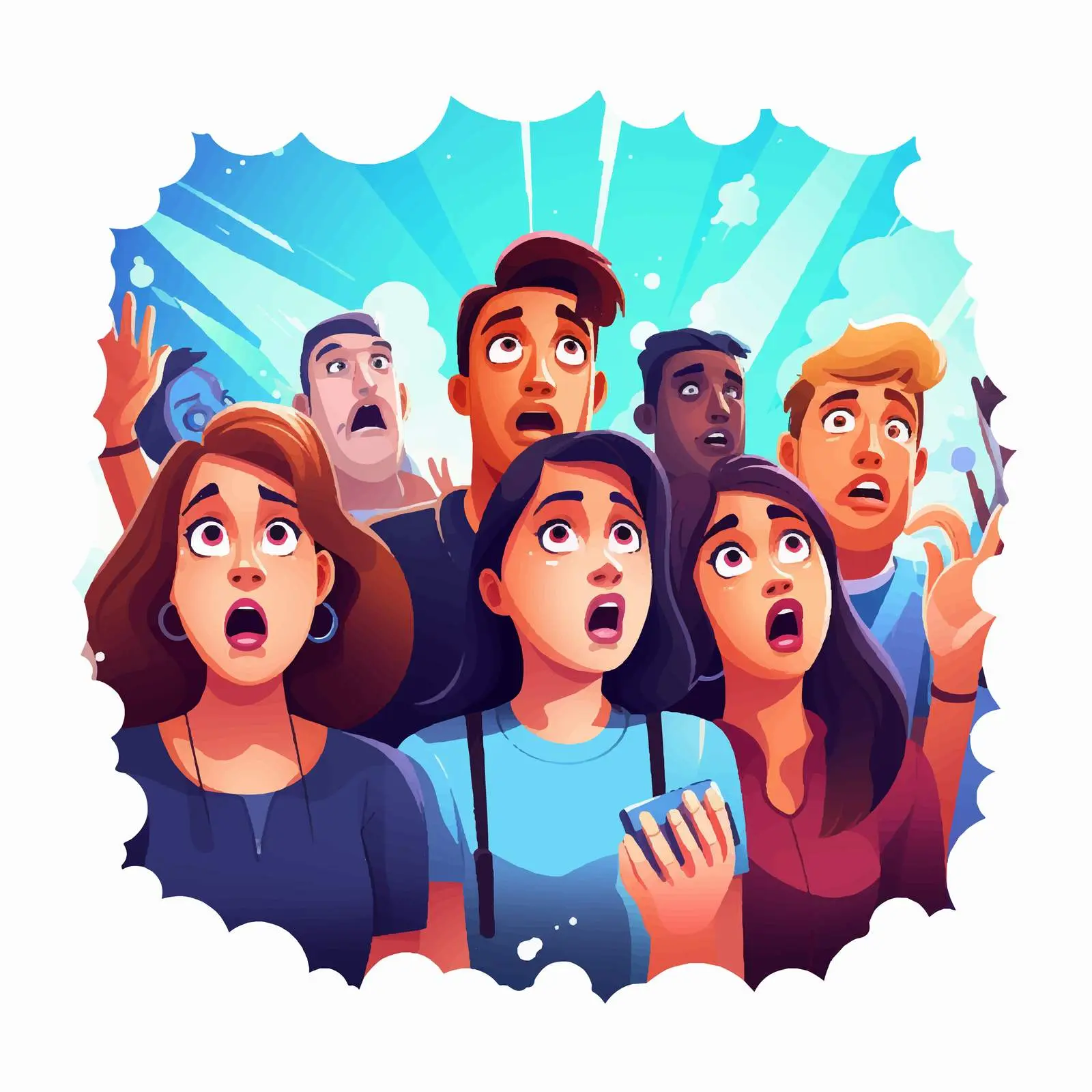 Amazed Crowd Witnessing a Miraculous Event – free community event image from Dotvec