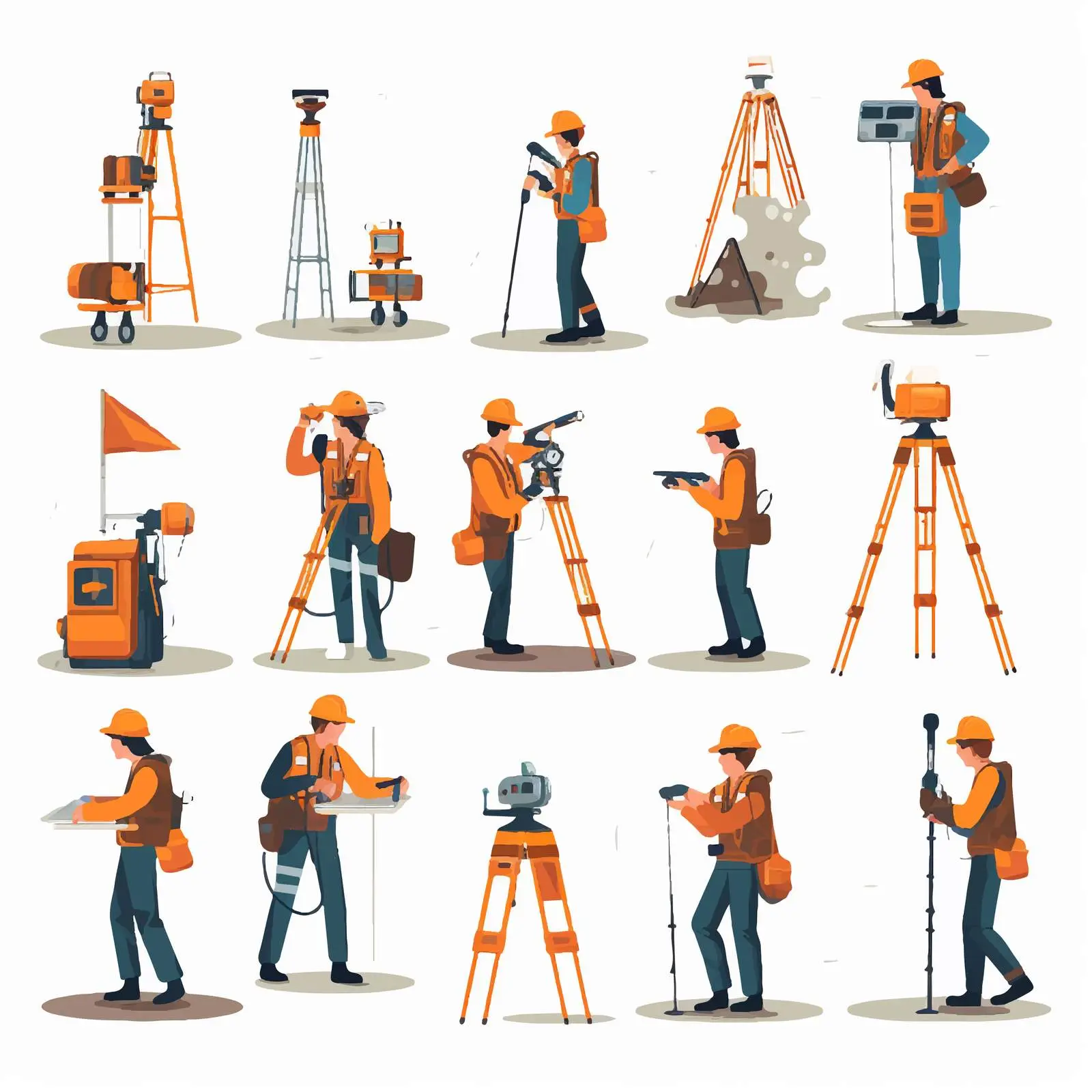 Surveyors Using Geodetic Surveying Equipment – free measurement tools image from Dotvec