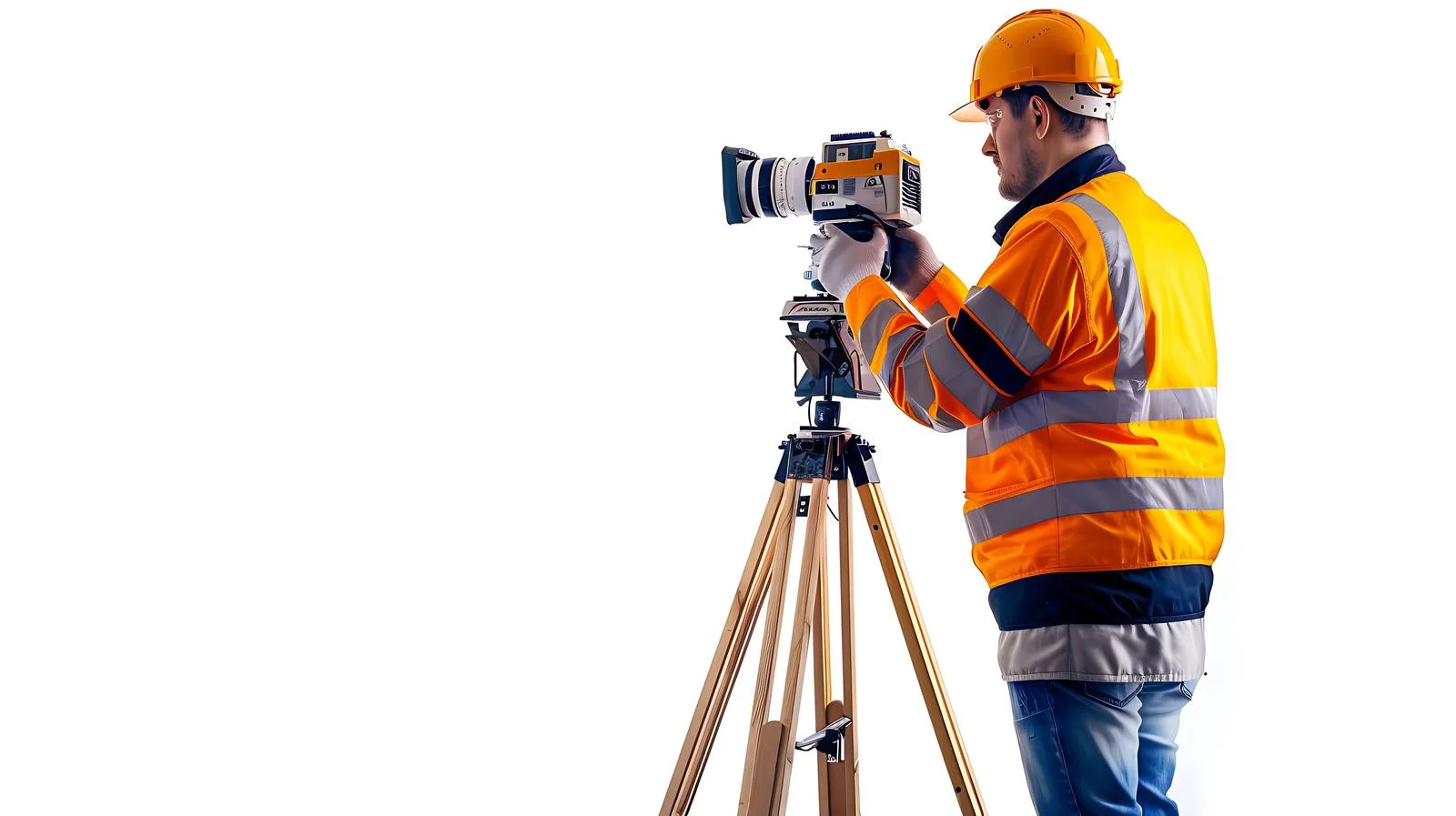 Surveyor at Construction Site with Theodolite — free download from Dotvec