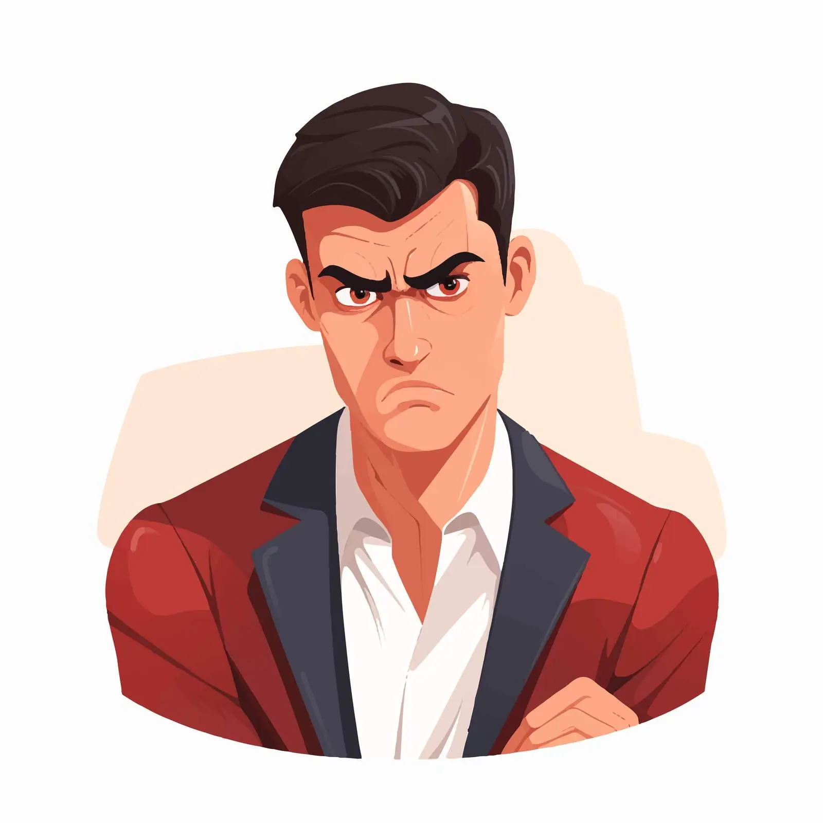 Serious Doubtful Person Vector Illustration — free download from Dotvec