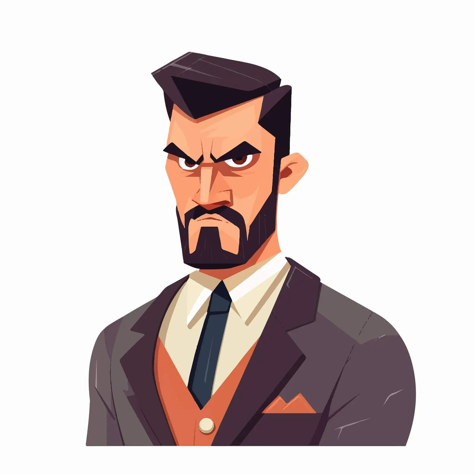 Serious and Doubtful Person Vector Illustration — free download from Dotvec