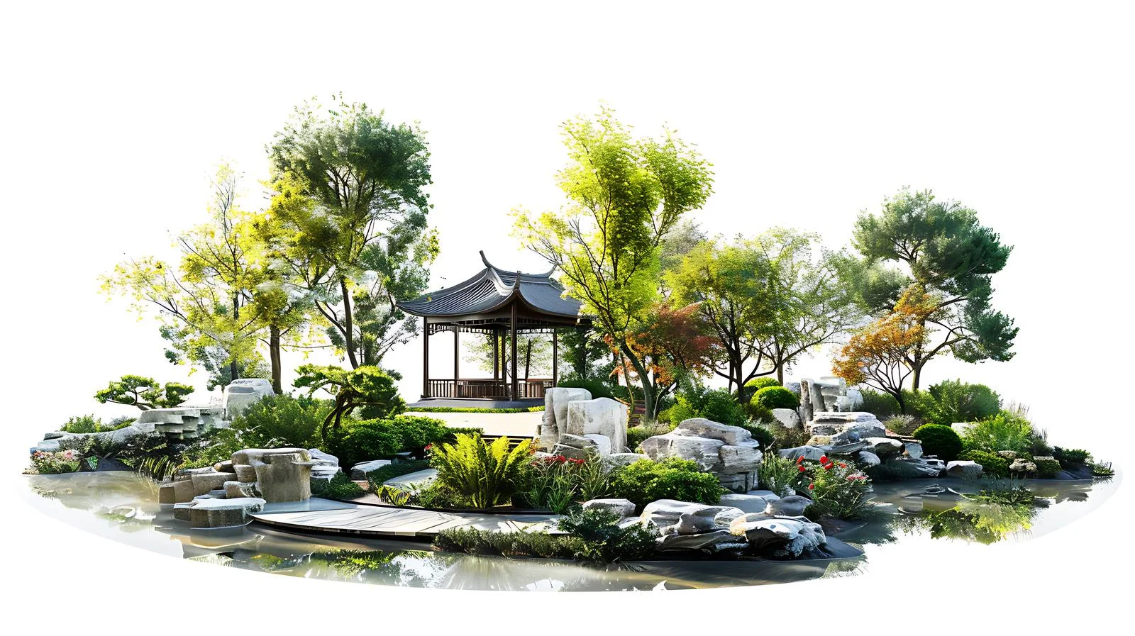 Tranquil Suzhou Garden Art Park Scene — free download from Dotvec