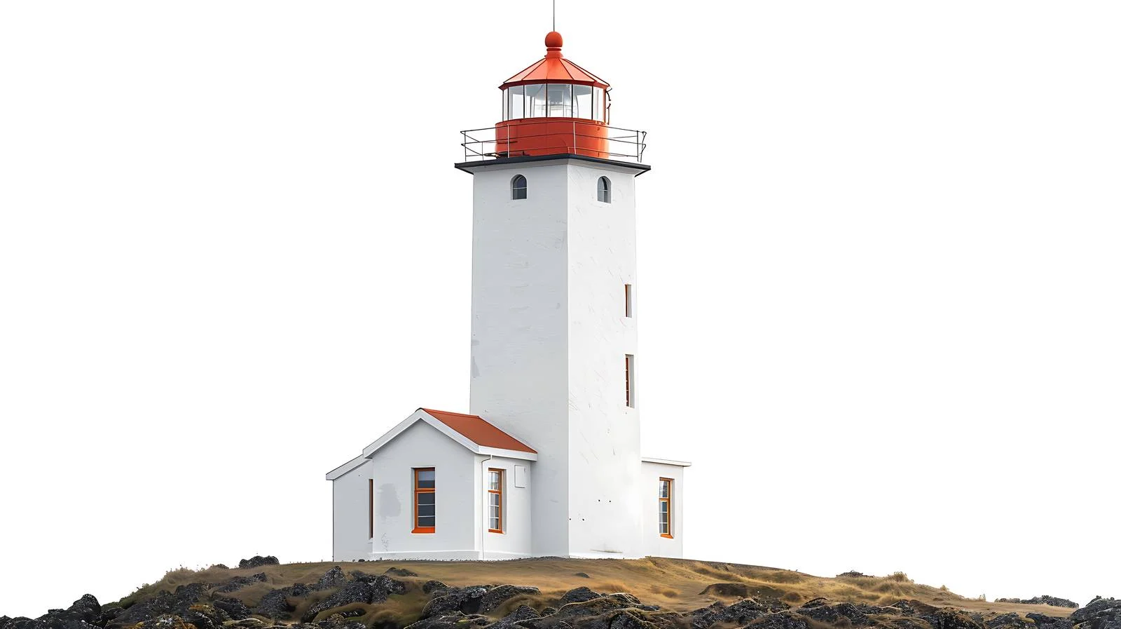 Svortuloft Lighthouse on Iceland Shoreline Isolated — free download from Dotvec