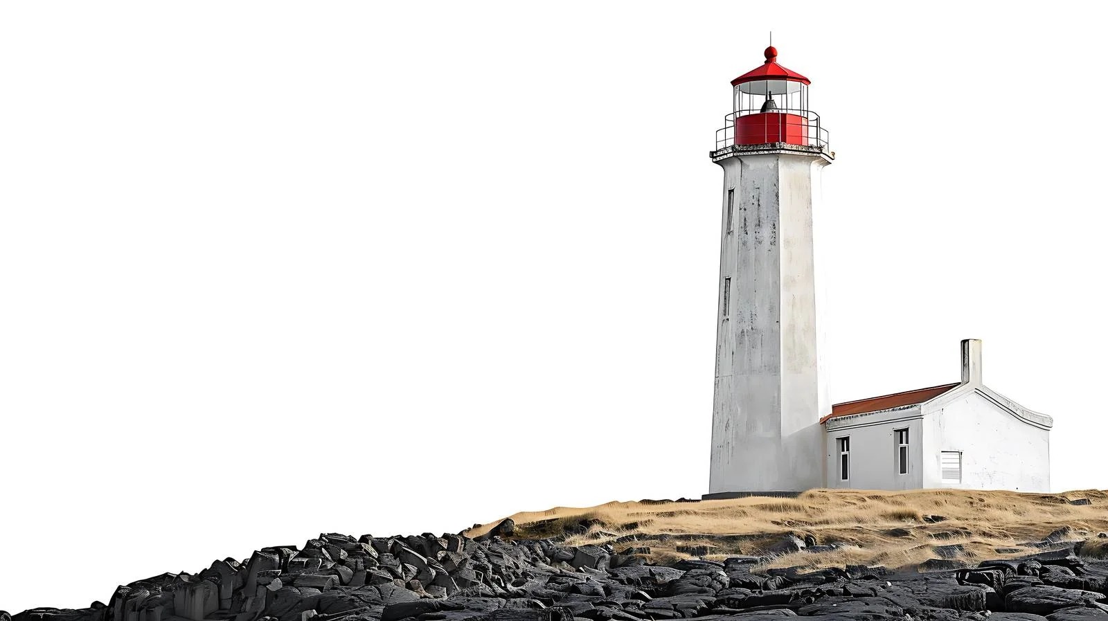 Svortuloft Lighthouse in Iceland on White Background — free download from Dotvec