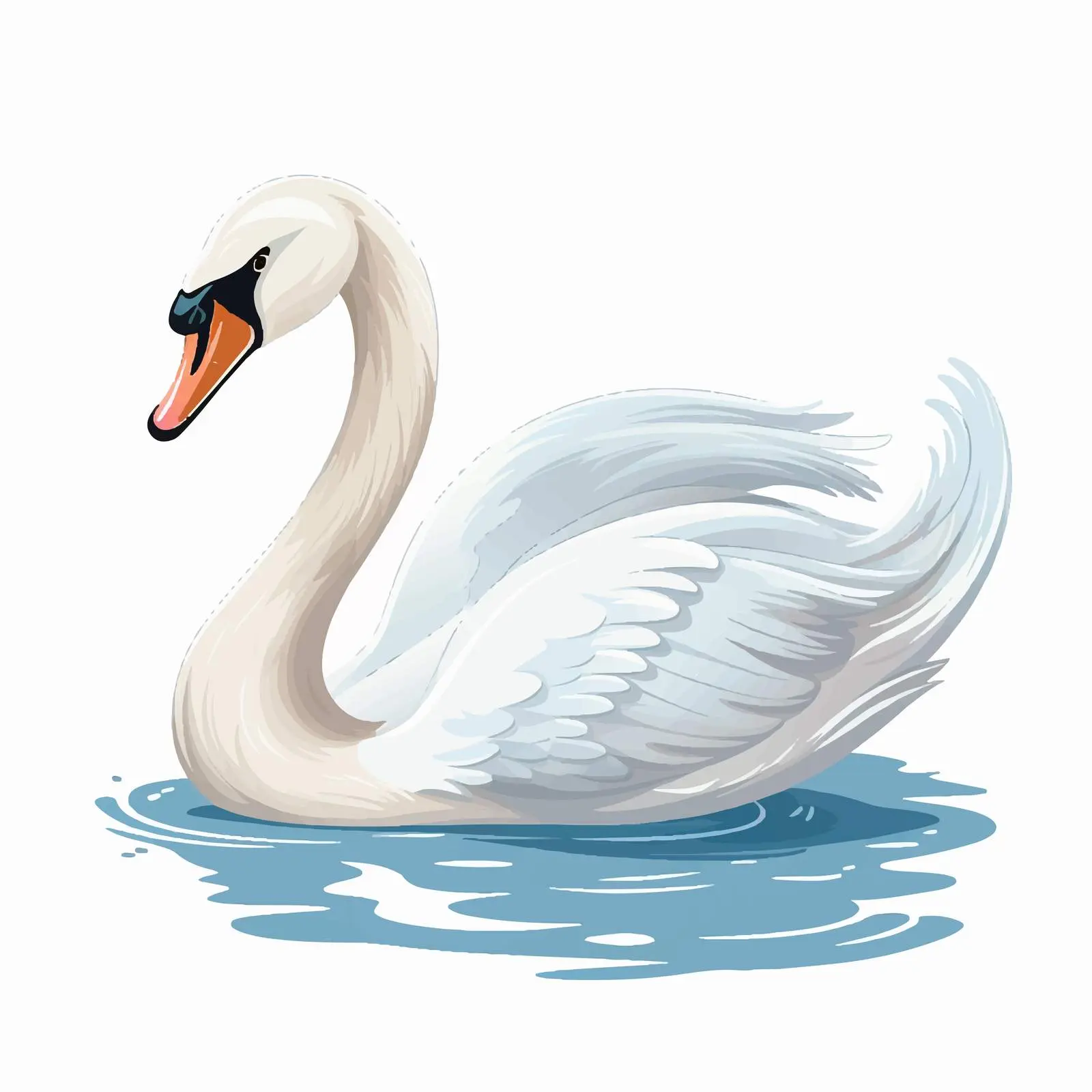 Top View Swan Line Illustration on White Background — free download from Dotvec