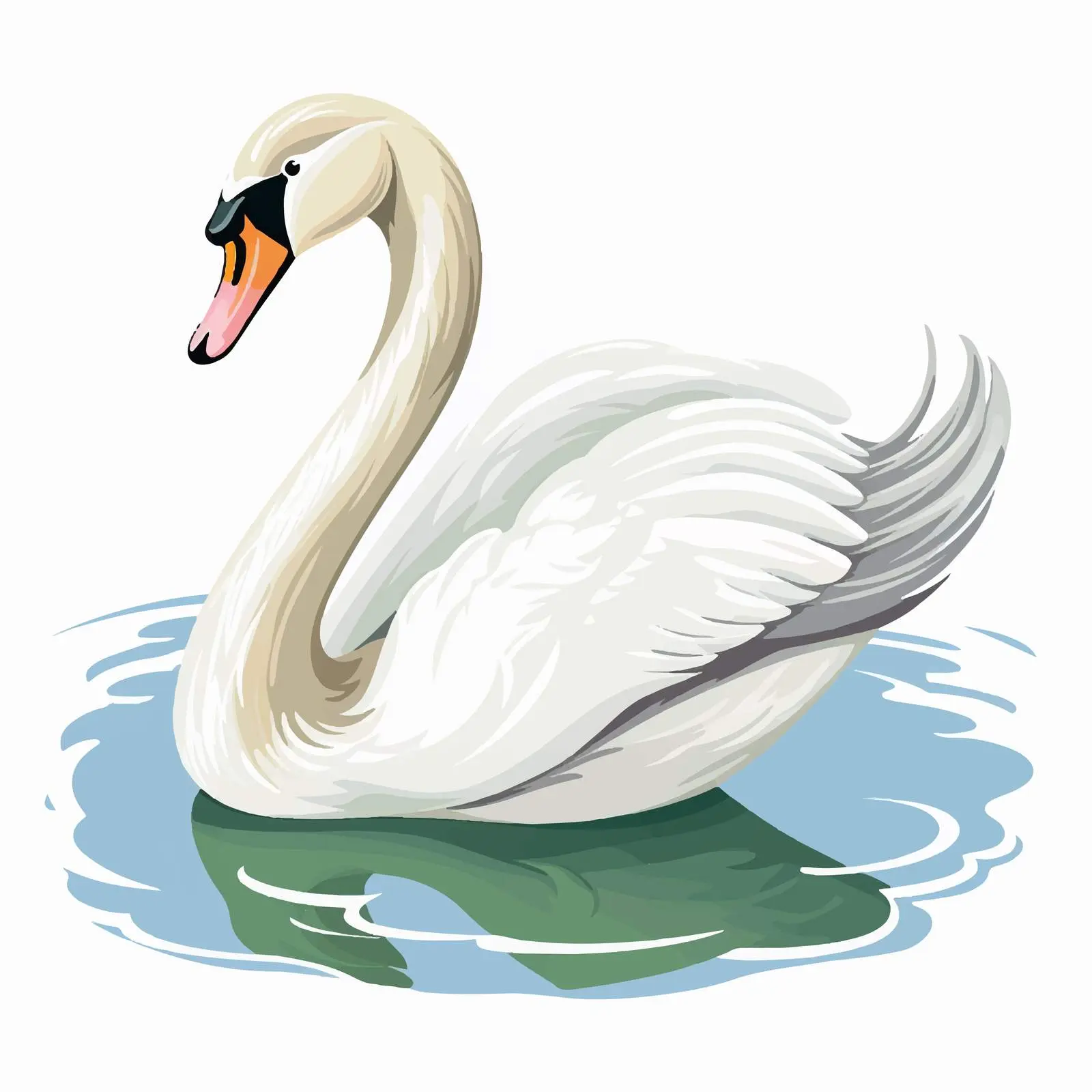 Top View Swan Line Illustration on White Background — free download from Dotvec