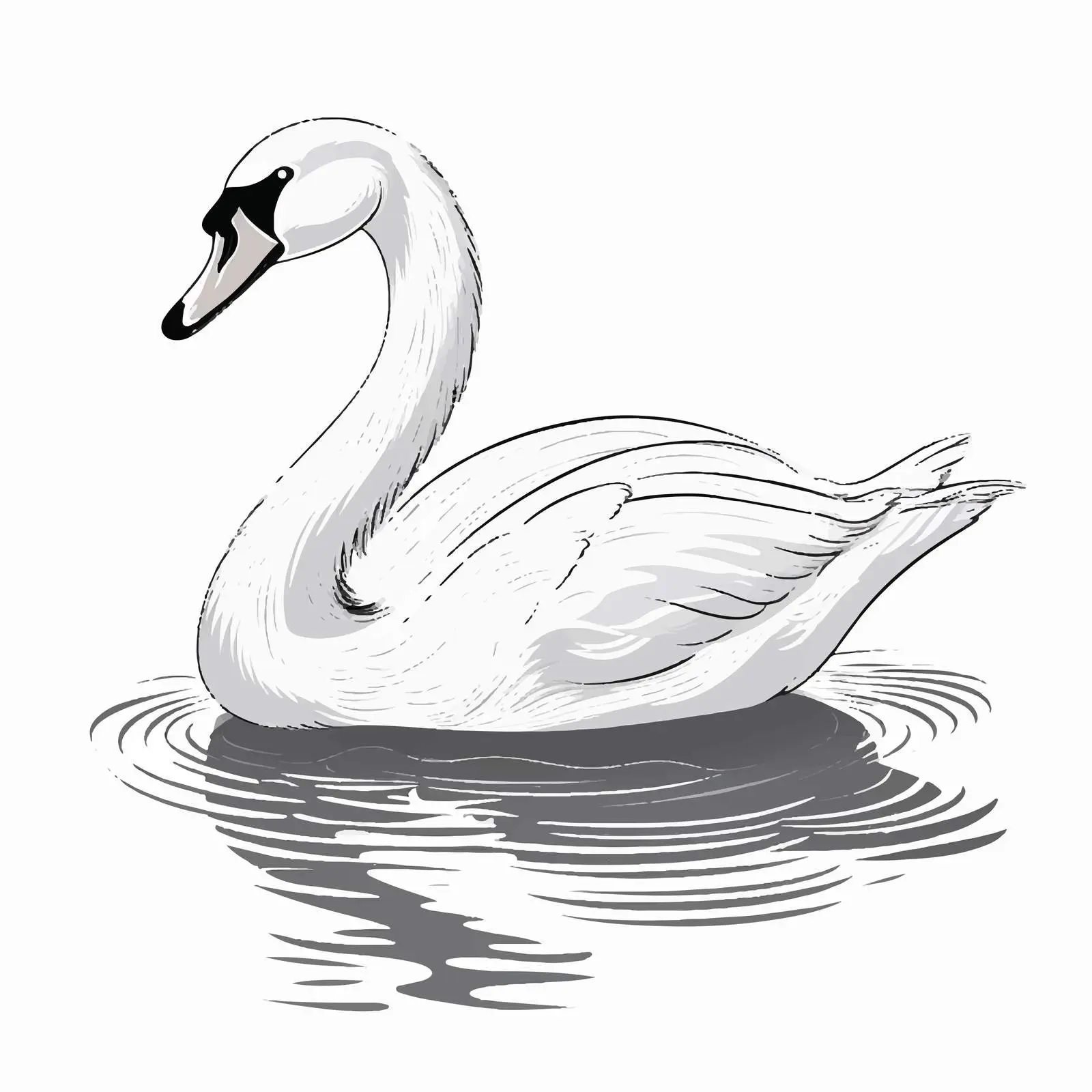 Isolated Swan Line Vector Illustration — free download from Dotvec