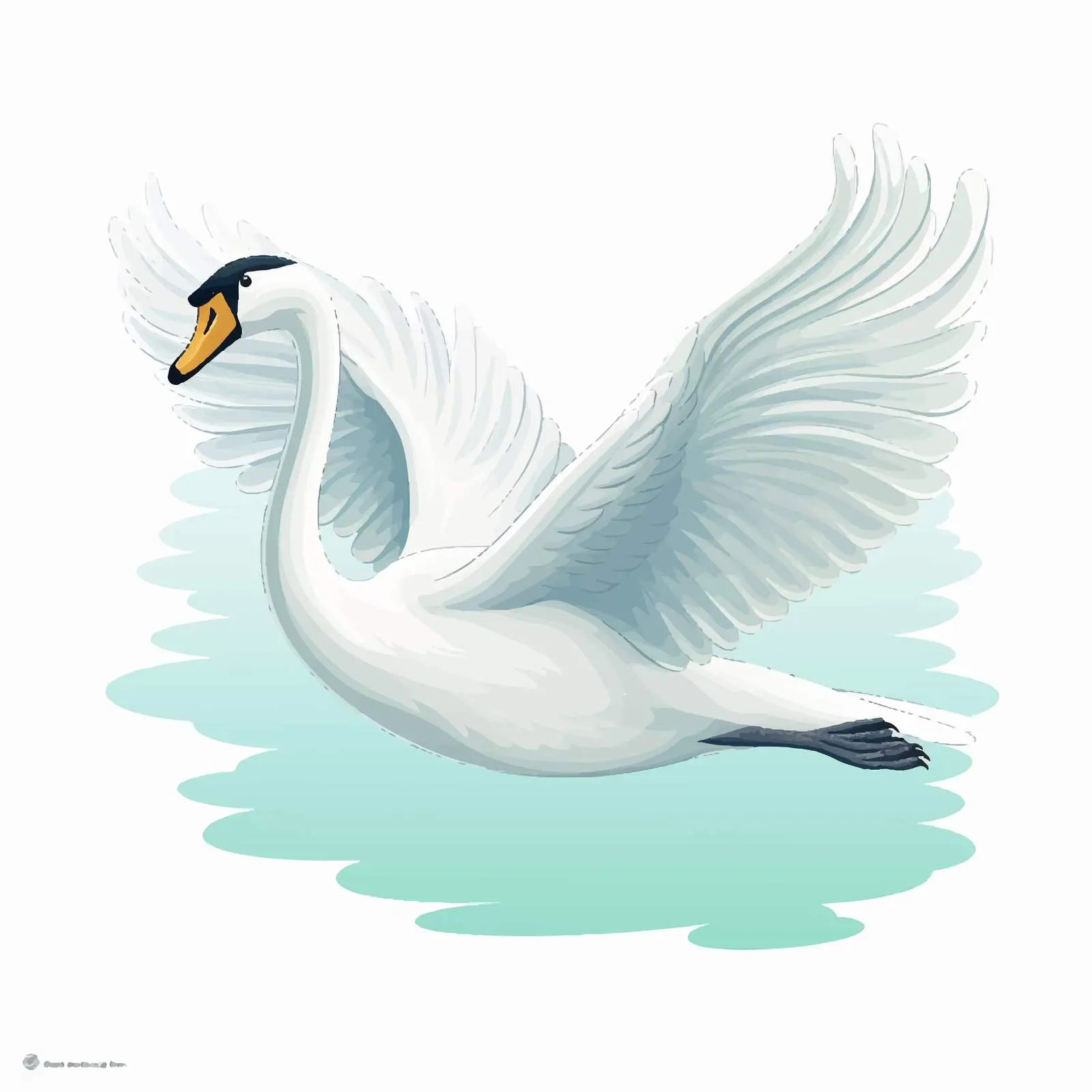 Top View Swan Vector Illustration on White Background — free download from Dotvec