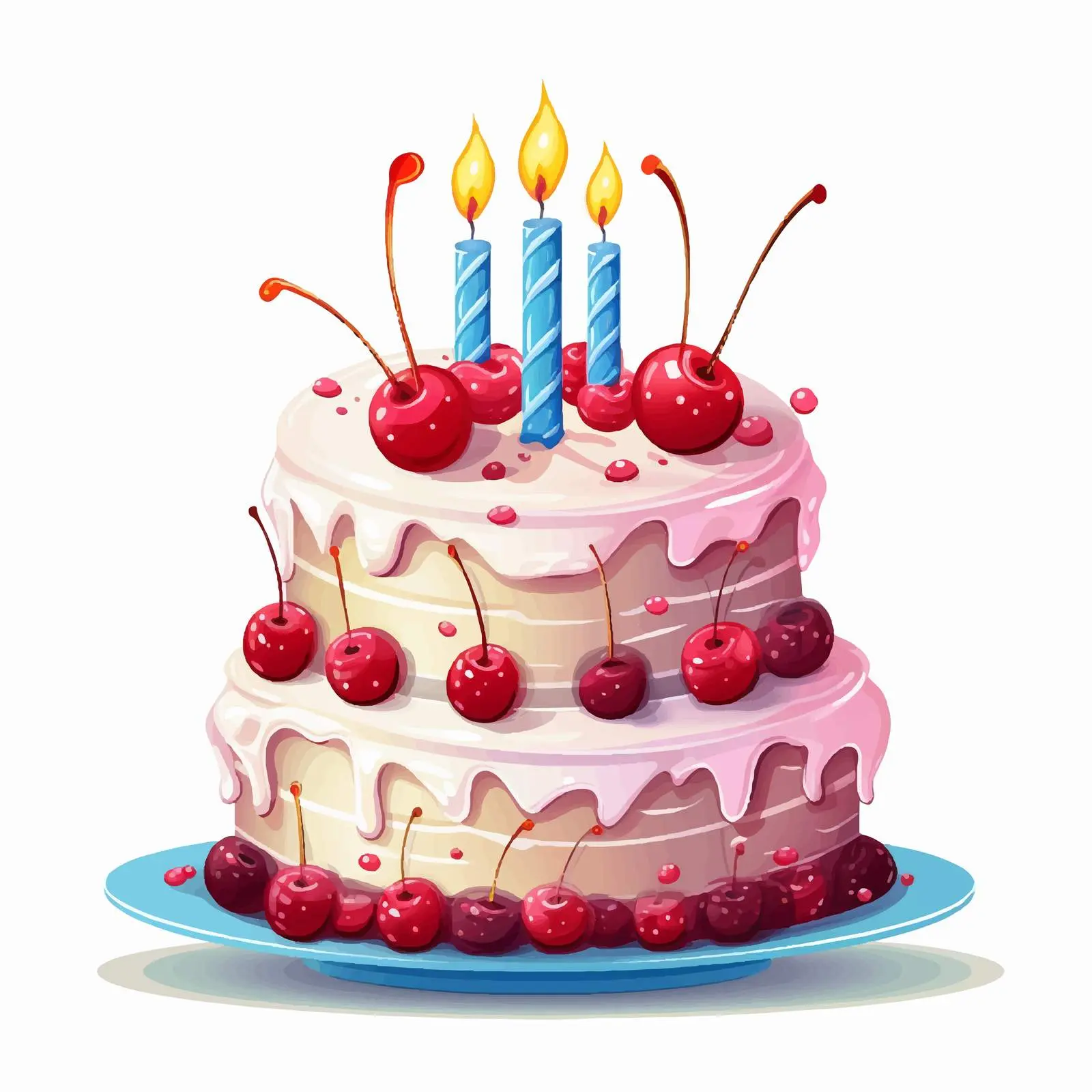 Cartoon Cake with Candles Vector Illustration — free download from Dotvec