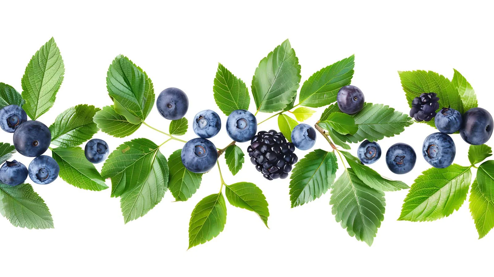 Sweet Berries Mix with Green Leaves — free download from Dotvec
