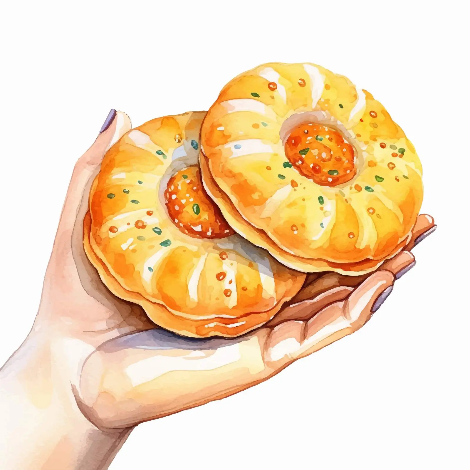 Sweet Biscuits with Colorful Nail Art – free culinary illustration image from Dotvec