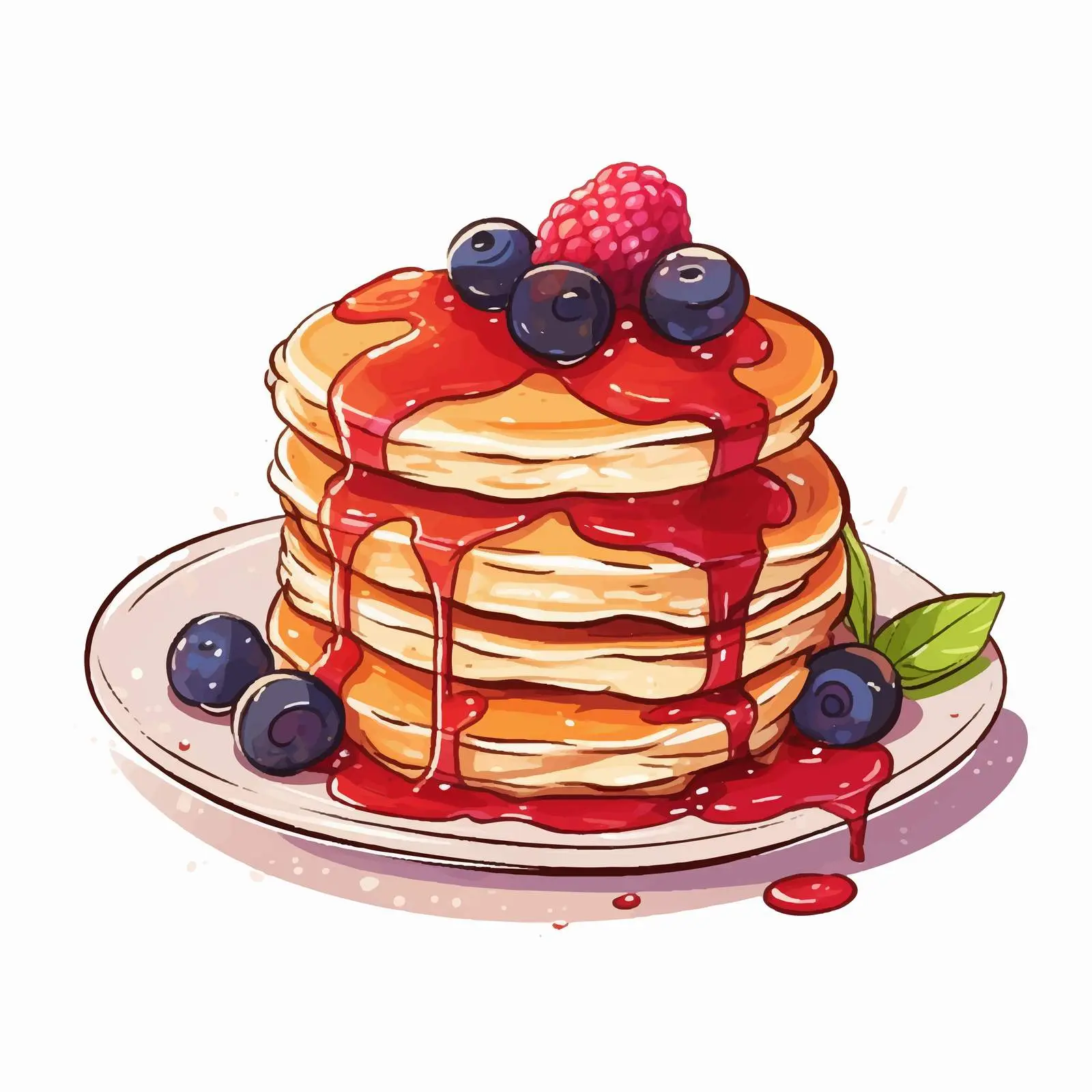 Delicious Pancake Mix Banner with Jam and Fruit — free download from Dotvec