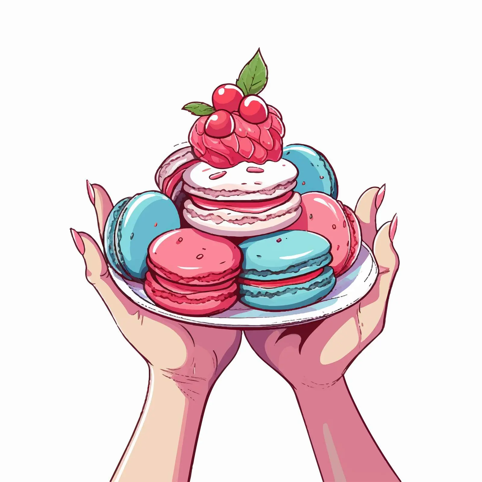 Elegant Manicure Holding Sweet Cakes — free download from Dotvec