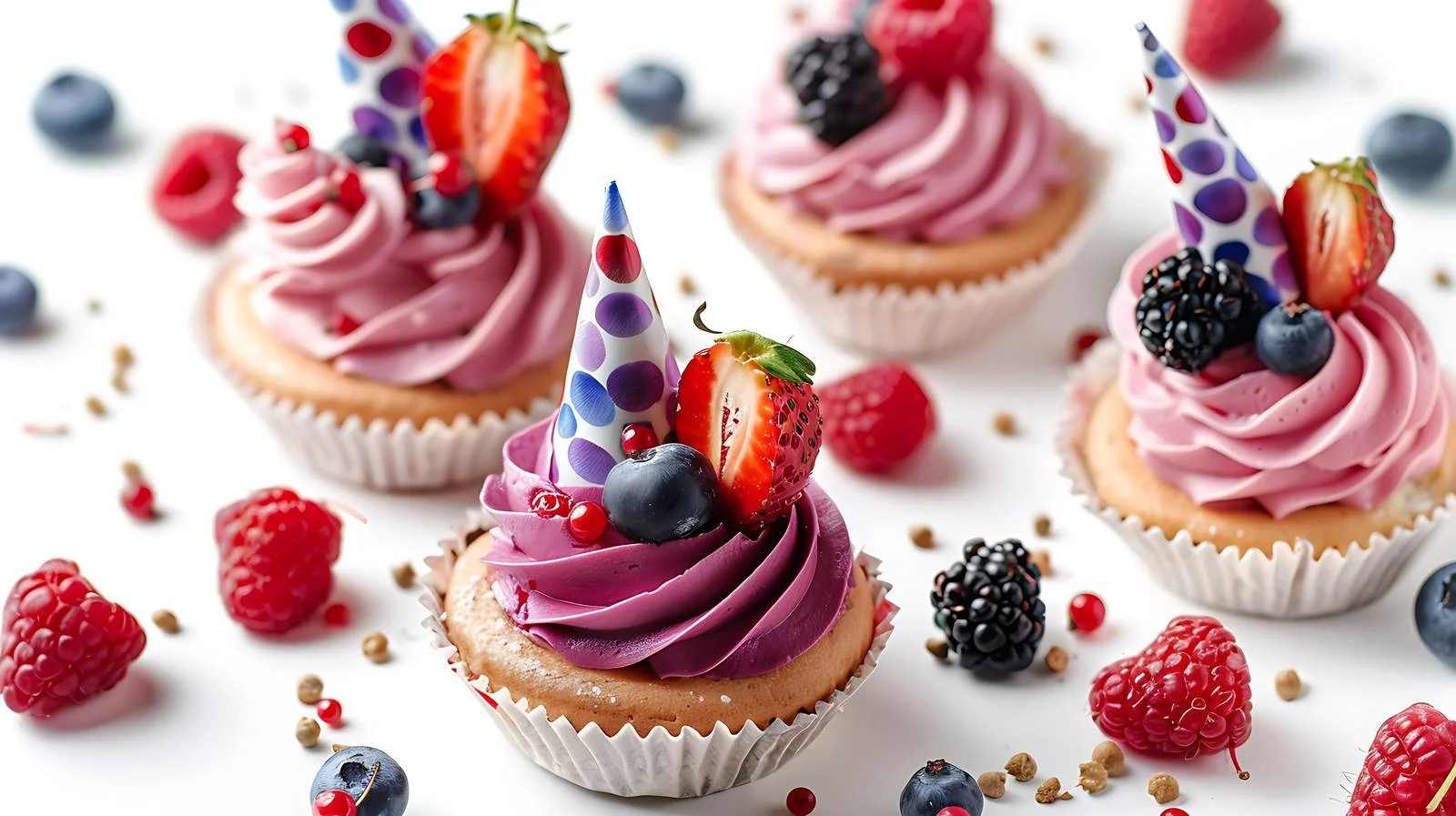 Celebratory Desserts with Fresh Berries — free download from Dotvec