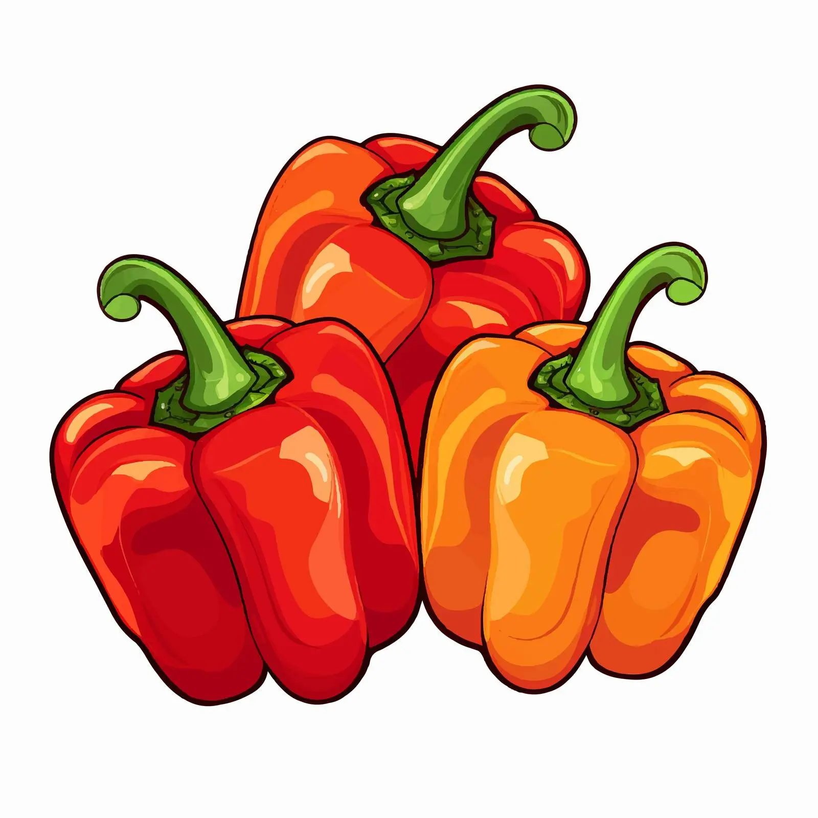 Sweet Pepper Line Vector Illustration on White Background — free download from Dotvec