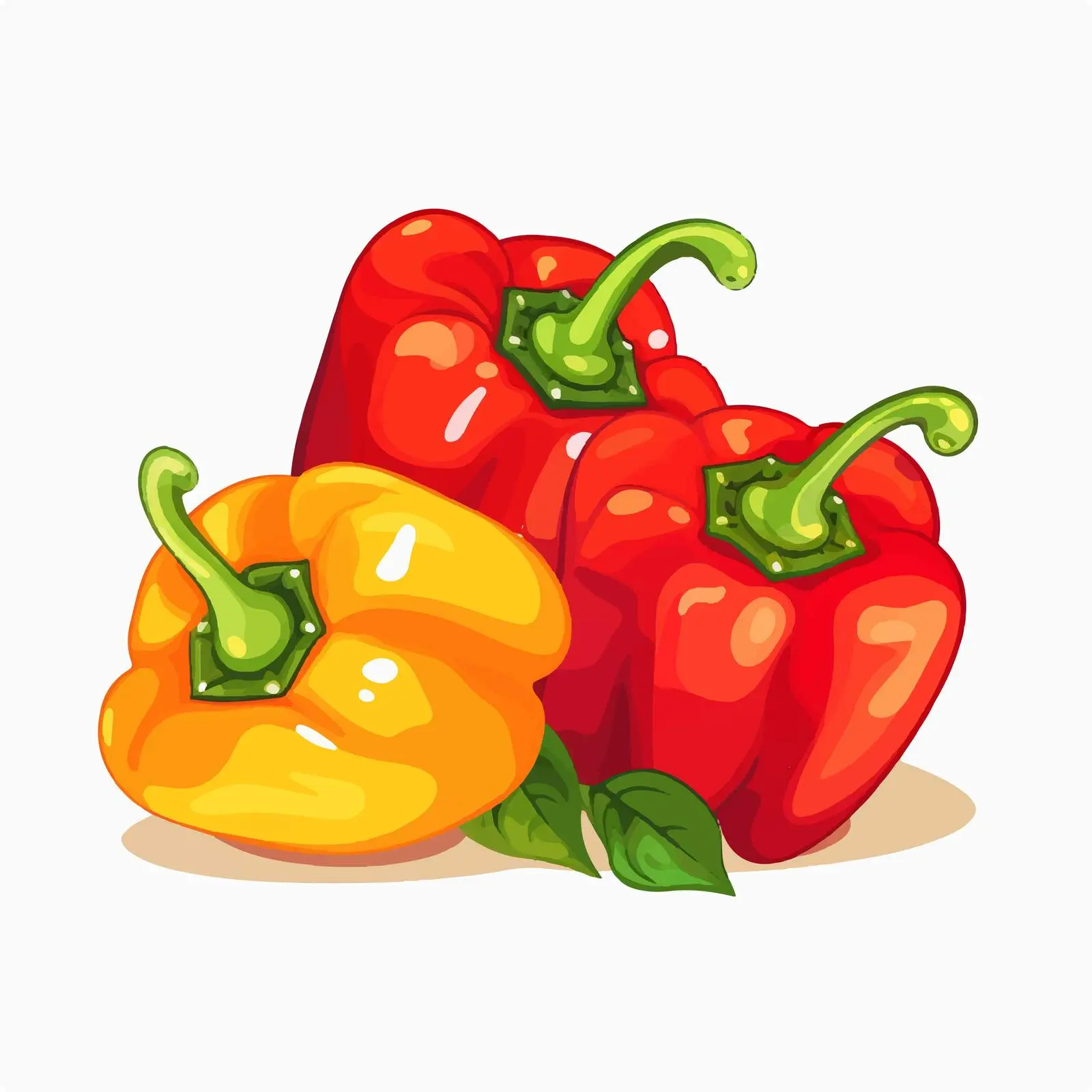 Sweet Pepper Vector Illustration on White Background – free market produce image from Dotvec