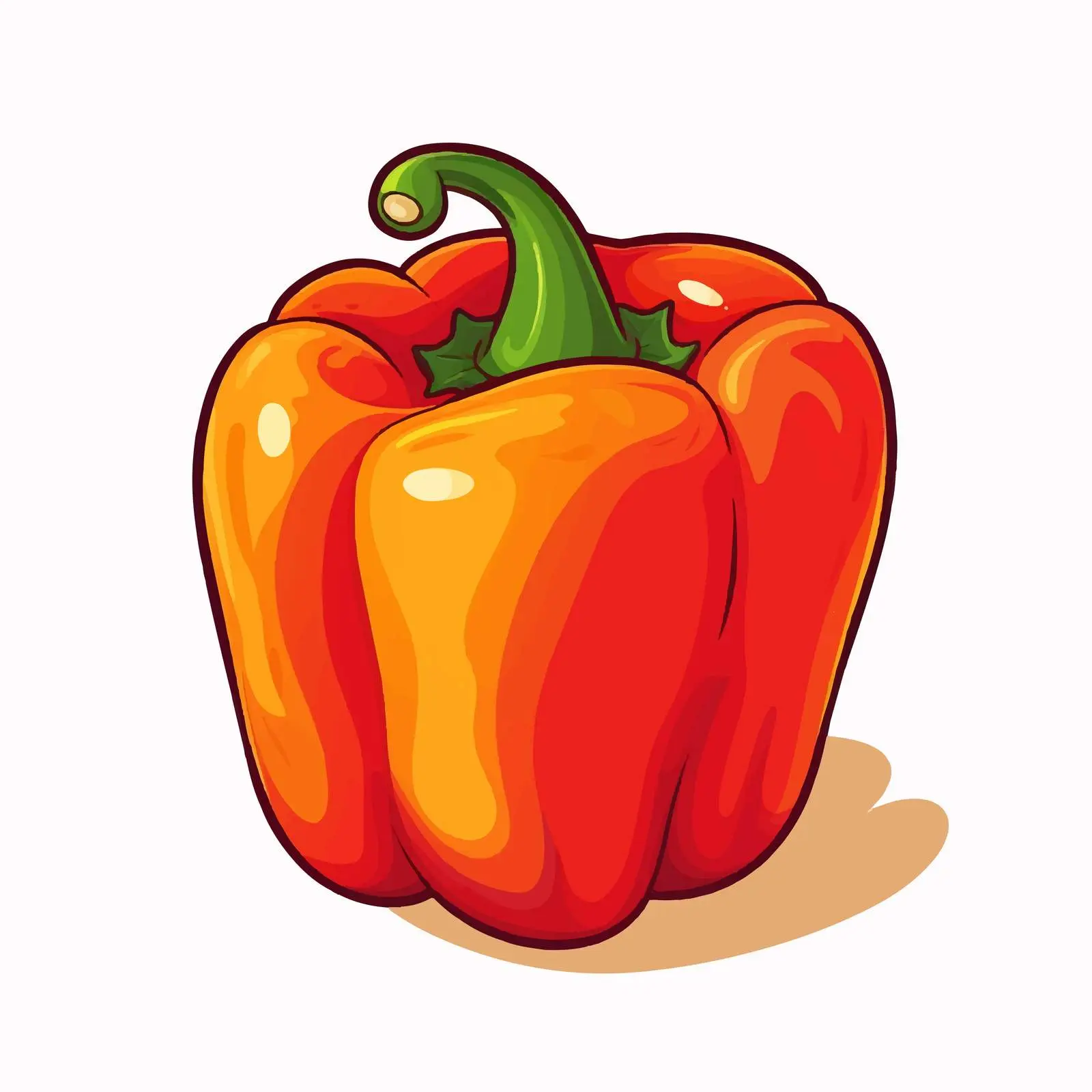 Sweet Pepper Line Vector Illustration on White Background — free download from Dotvec