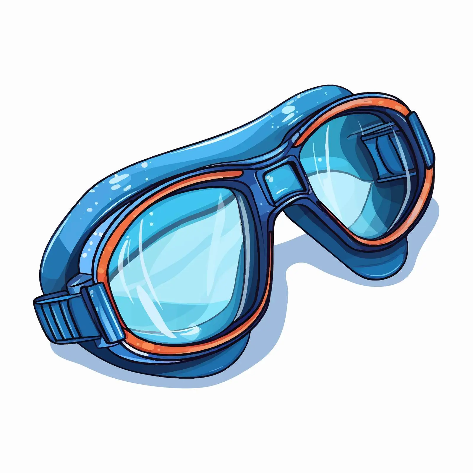 Line Vector Illustration of Swimming Goggles — free download from Dotvec