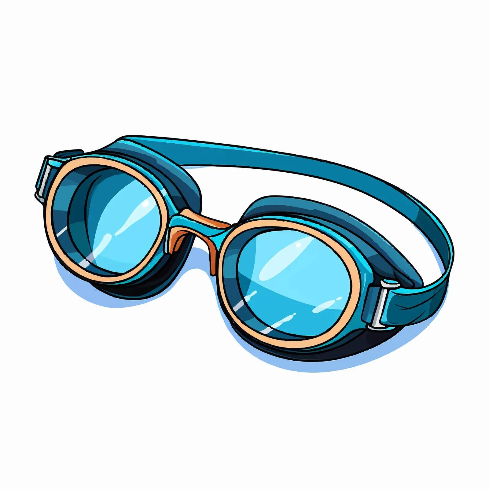 Swimming Goggles Line Vector Illustration — free download from Dotvec