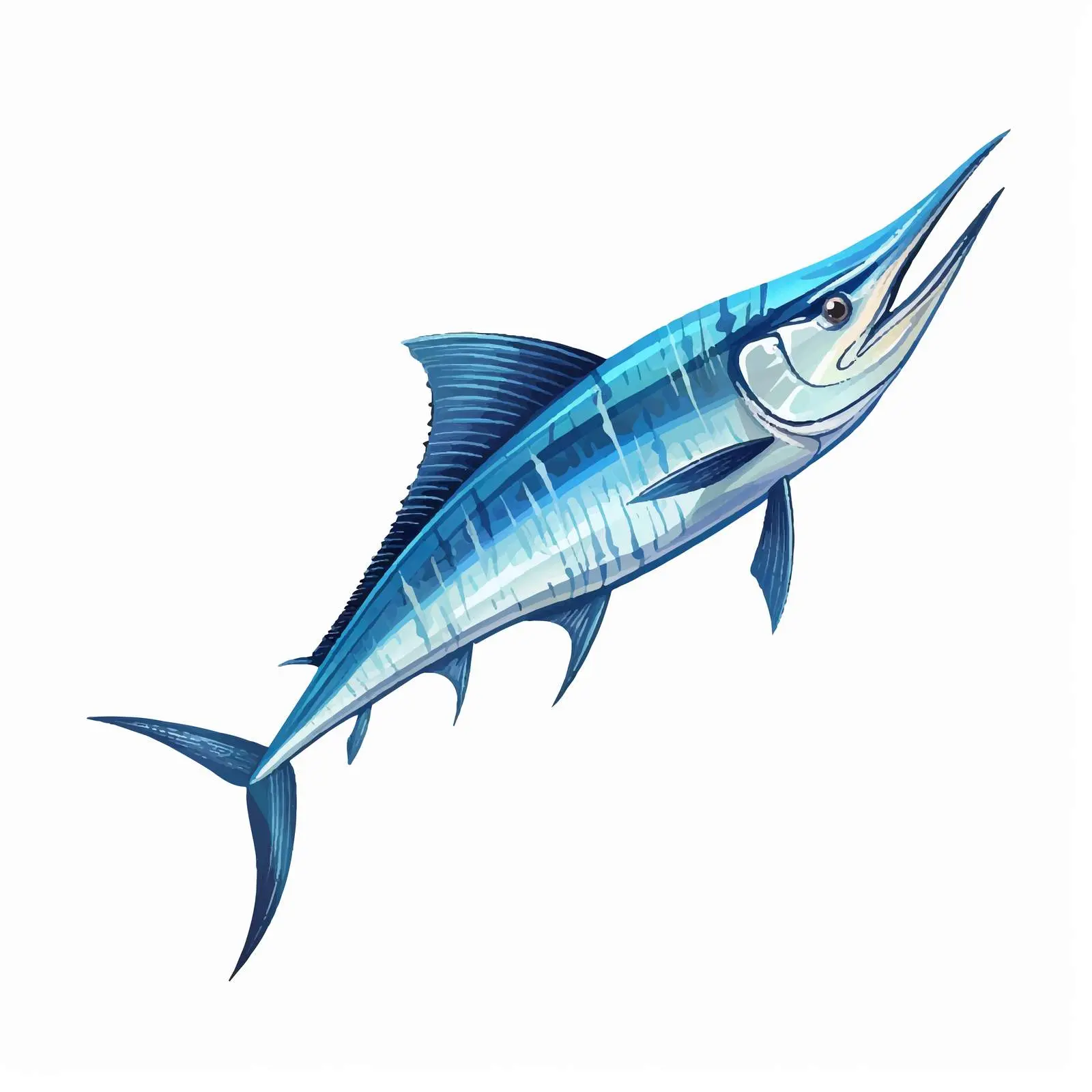 Swordfish Line Vector Illustration on White Background — free download from Dotvec