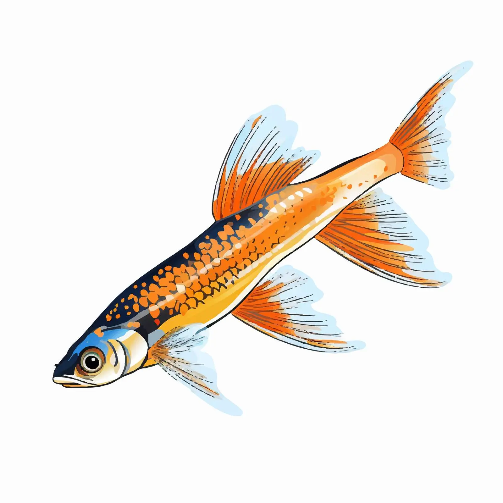 Swordtail Guppy Fish Vector Illustration — free download from Dotvec