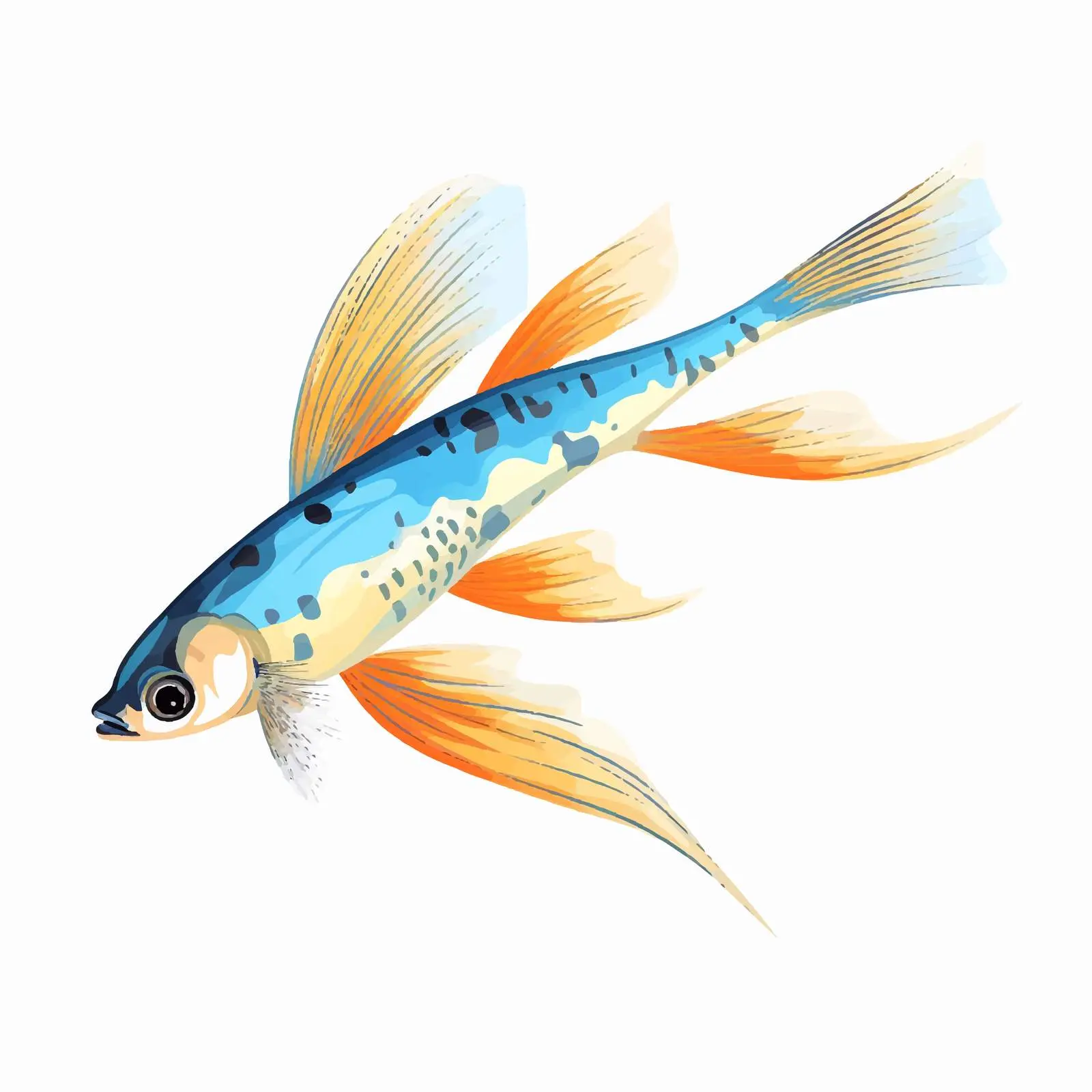 Swordtail Guppy Fish Vector Illustration — free download from Dotvec