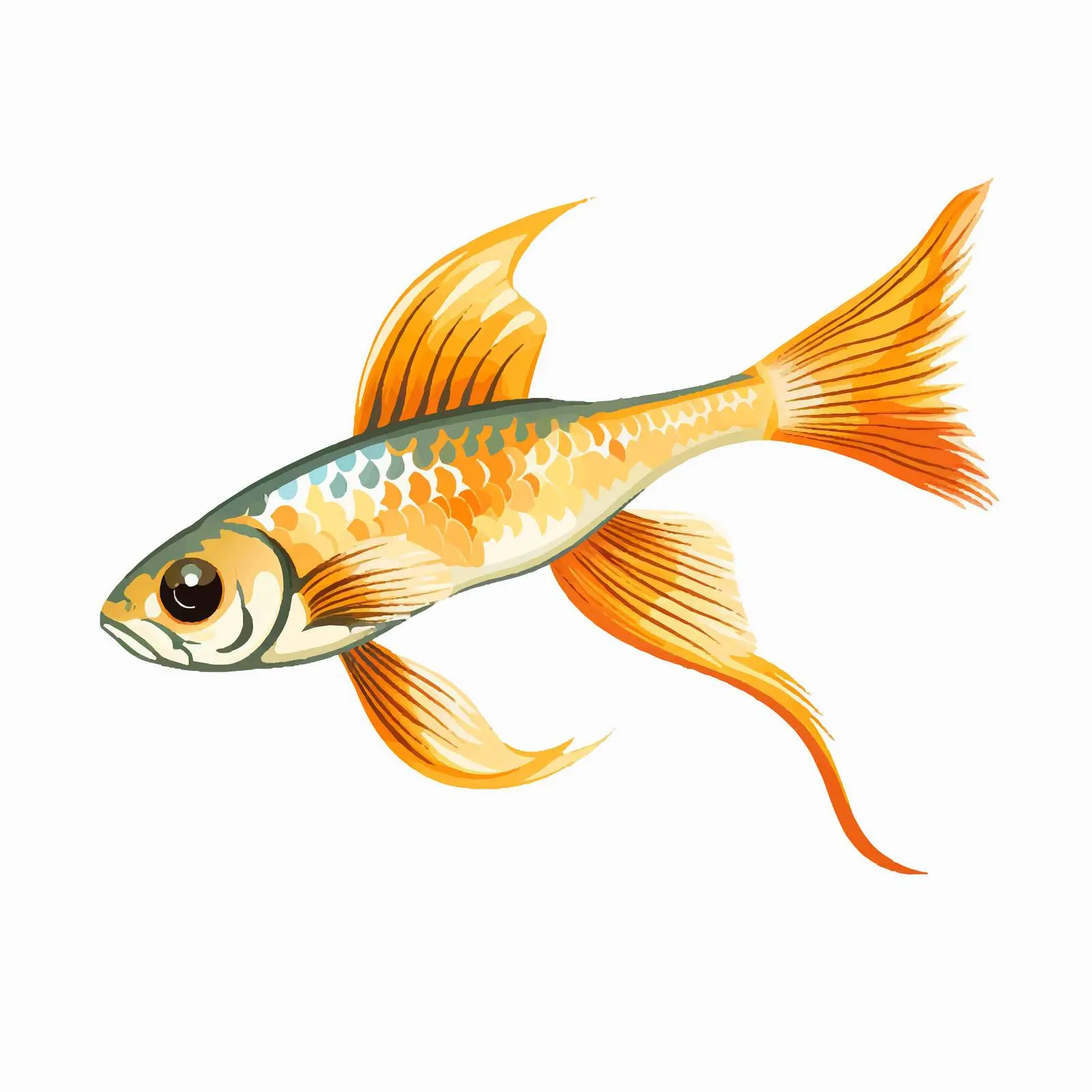 Swordtail Guppy Fish Vector Illustration — free download from Dotvec