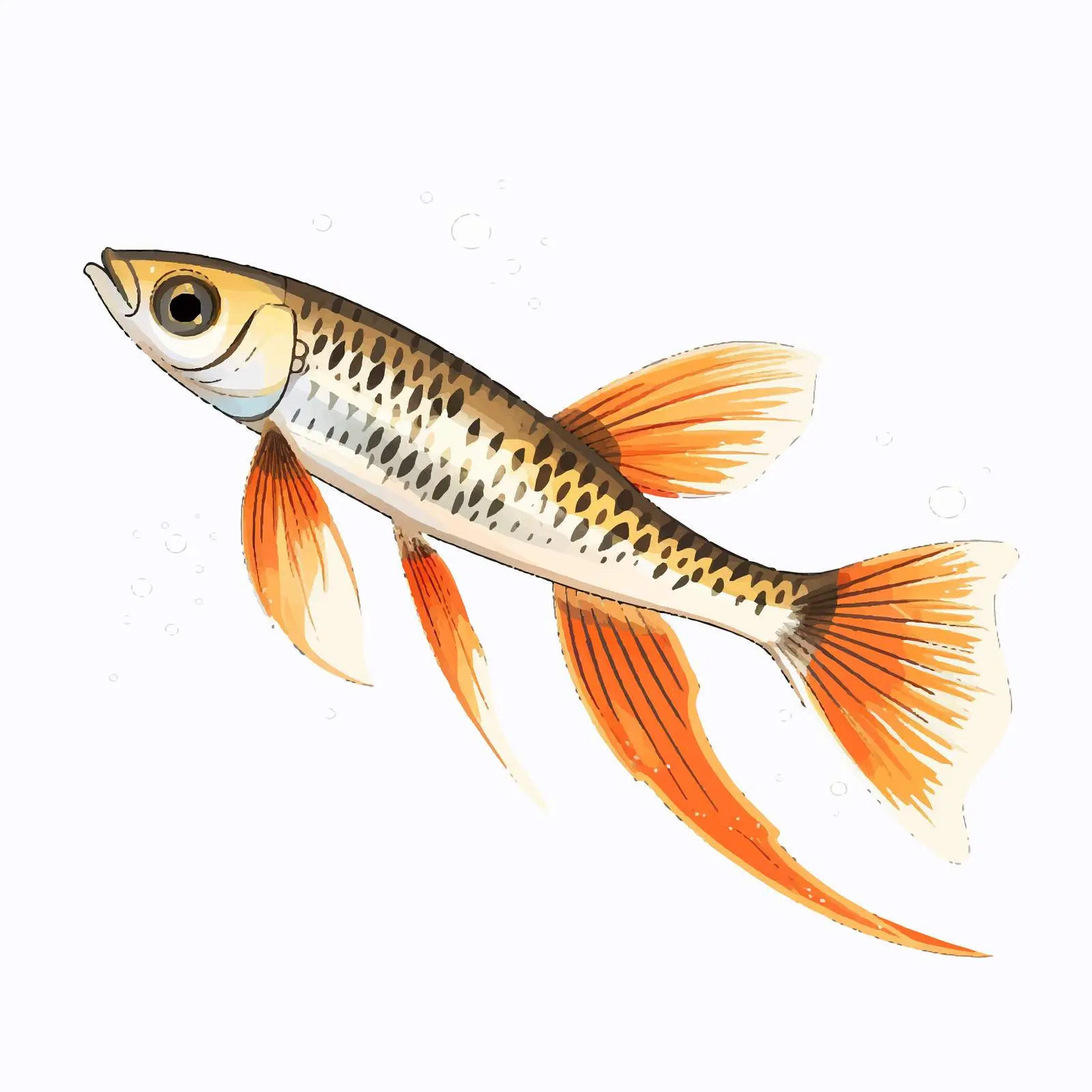 Swordtail Guppy Fish Vector Illustration — free download from Dotvec