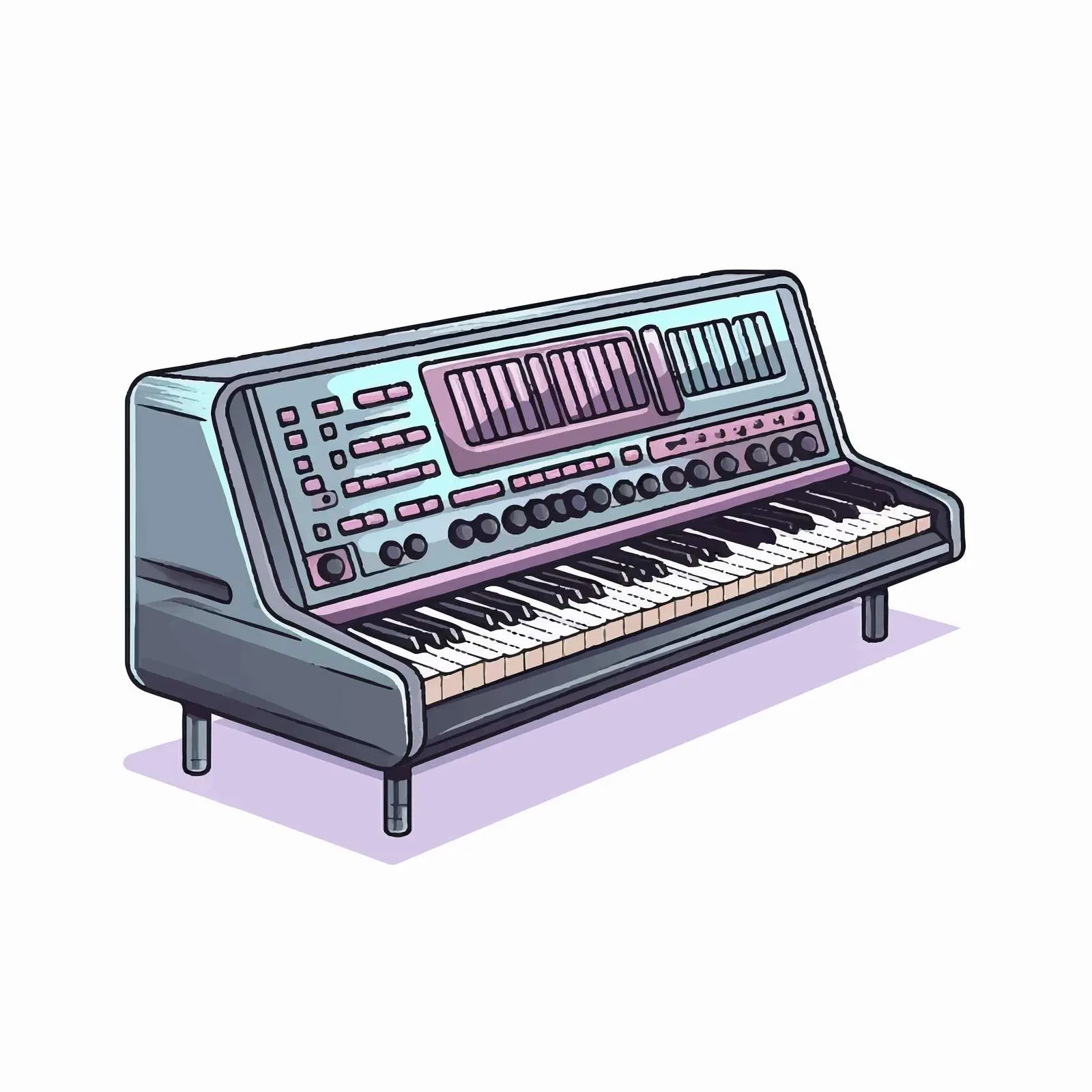 Cartoon Synthesizer Audio Device Vector Illustration – free sound image from Dotvec