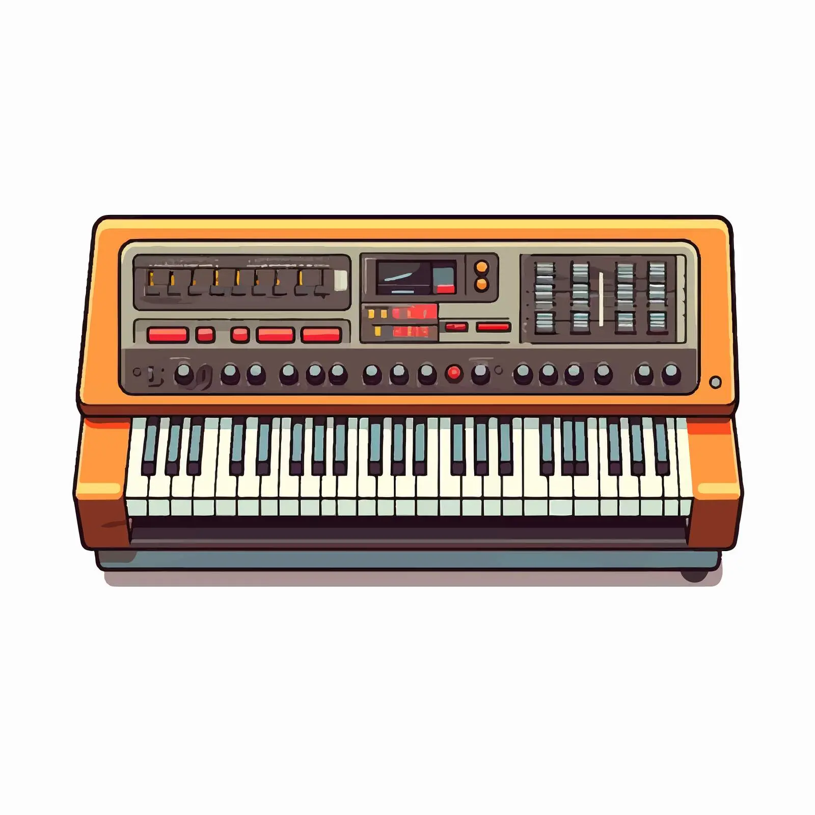 Cartoon Synthesizer Audio Device Vector Illustration – free sound image from Dotvec