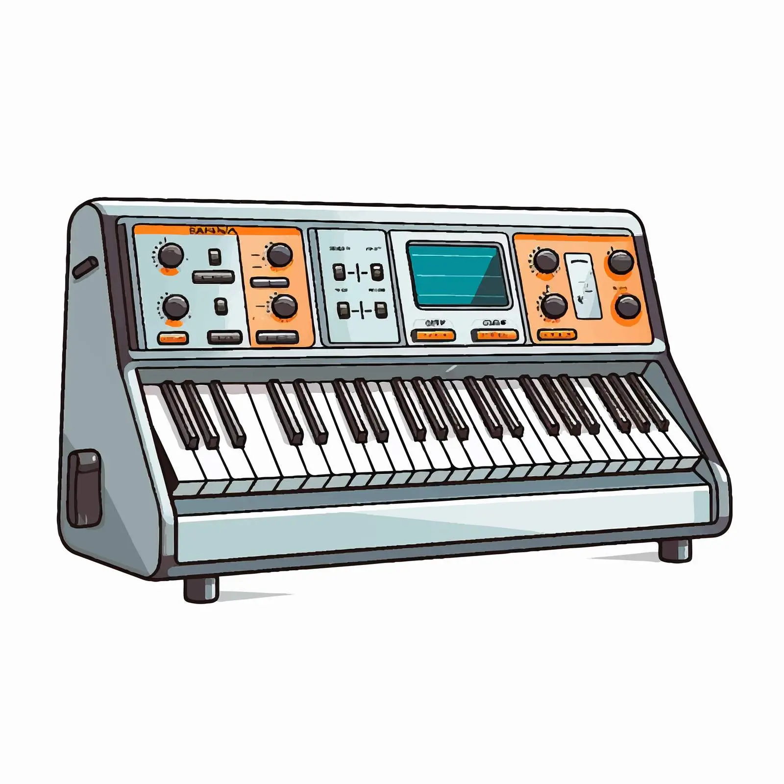 Cartoon Synthesizer Audio Device Vector Illustration – free recording image from Dotvec