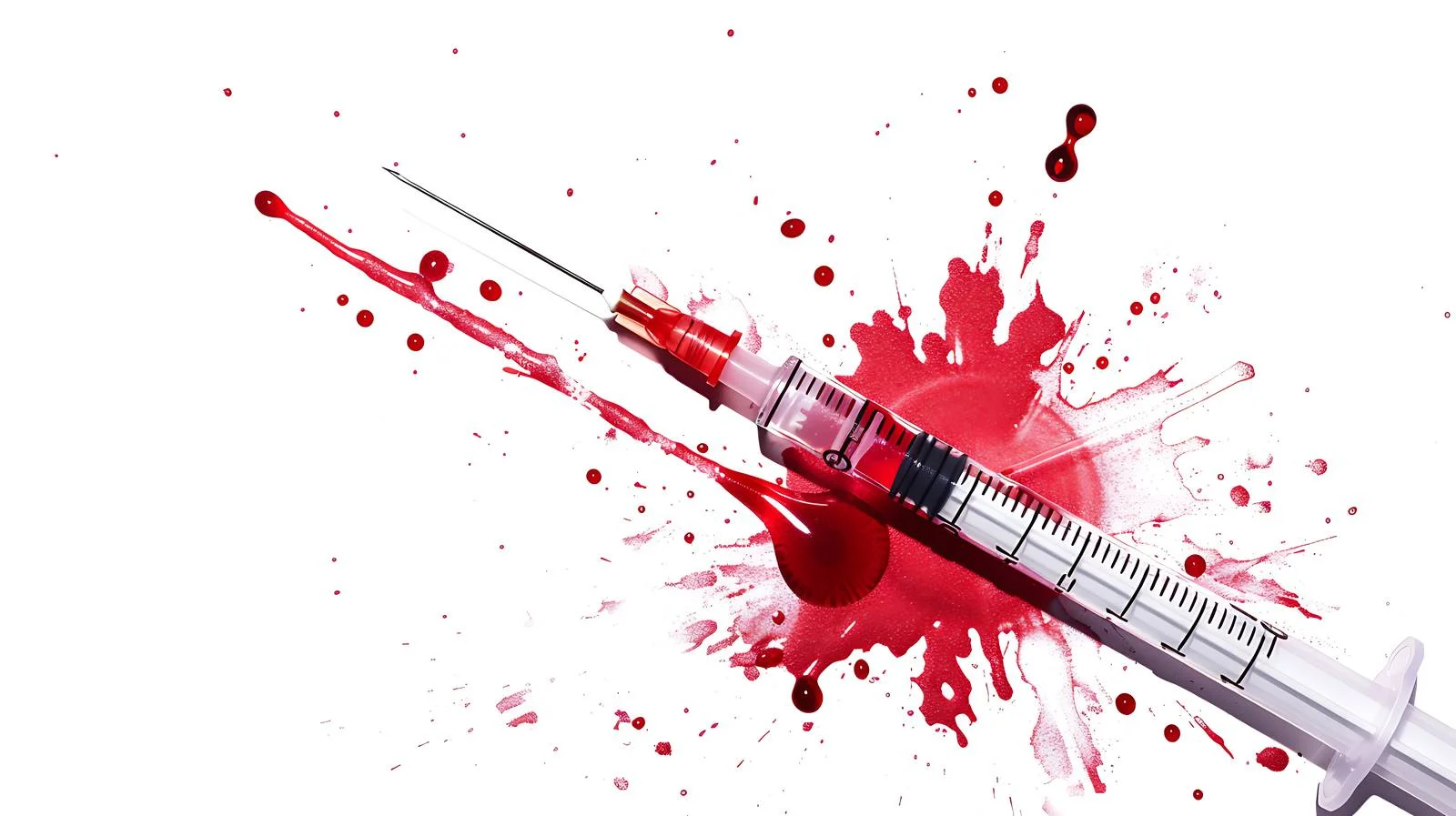 Medical Syringe Red Liquid on White — free download from Dotvec