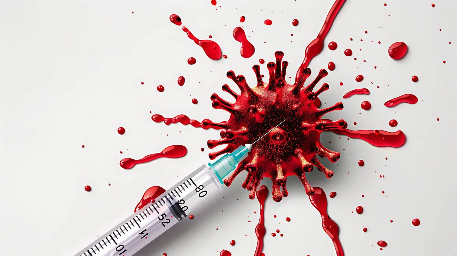 Medical Syringe Red Liquid White Background — free download from Dotvec