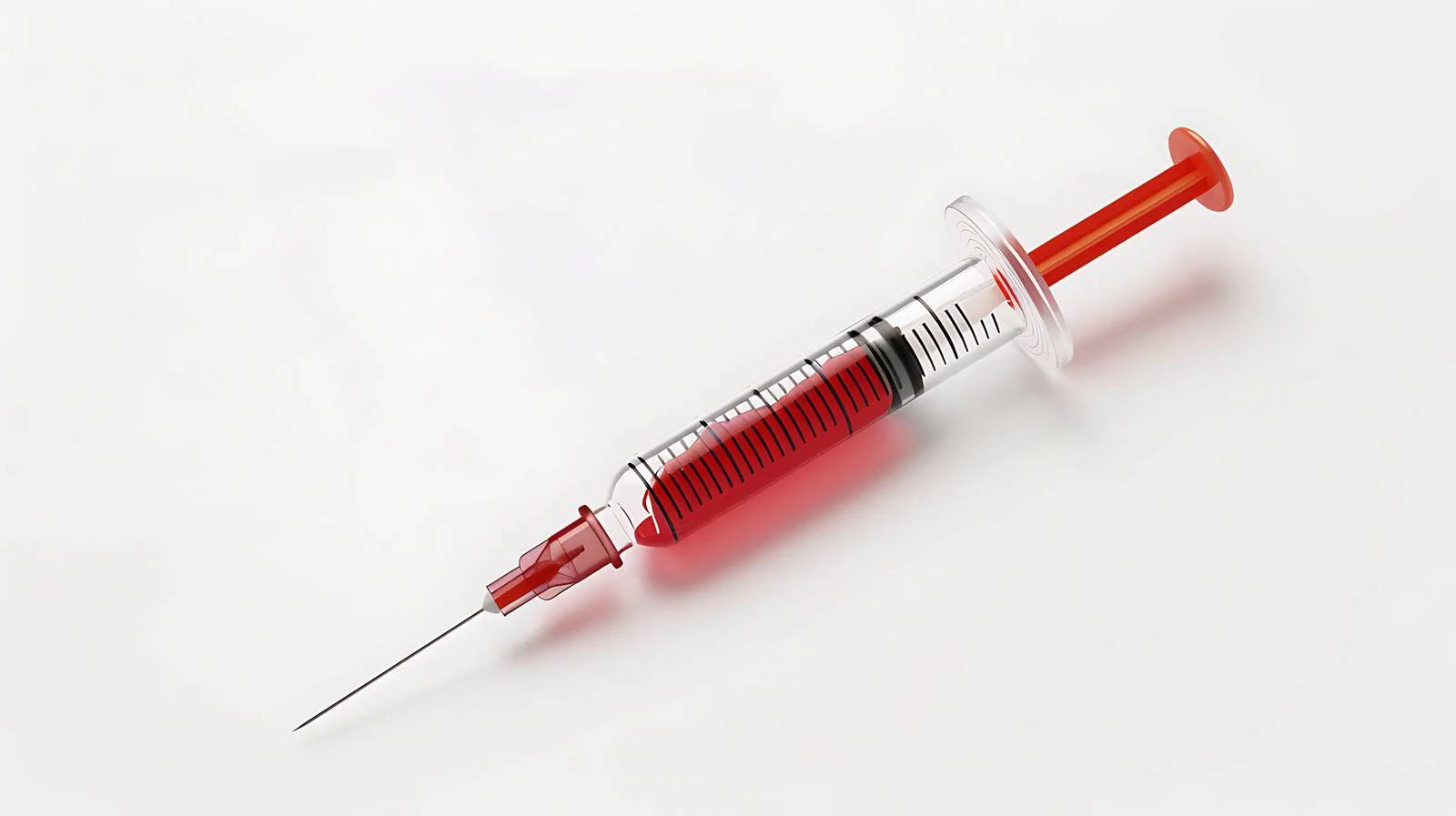 Medical Syringe Red Liquid White Background — free download from Dotvec