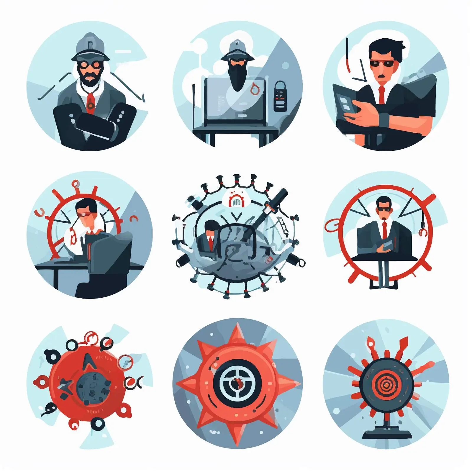 System Threats Concept Icons Vector Illustration – free network security image from Dotvec