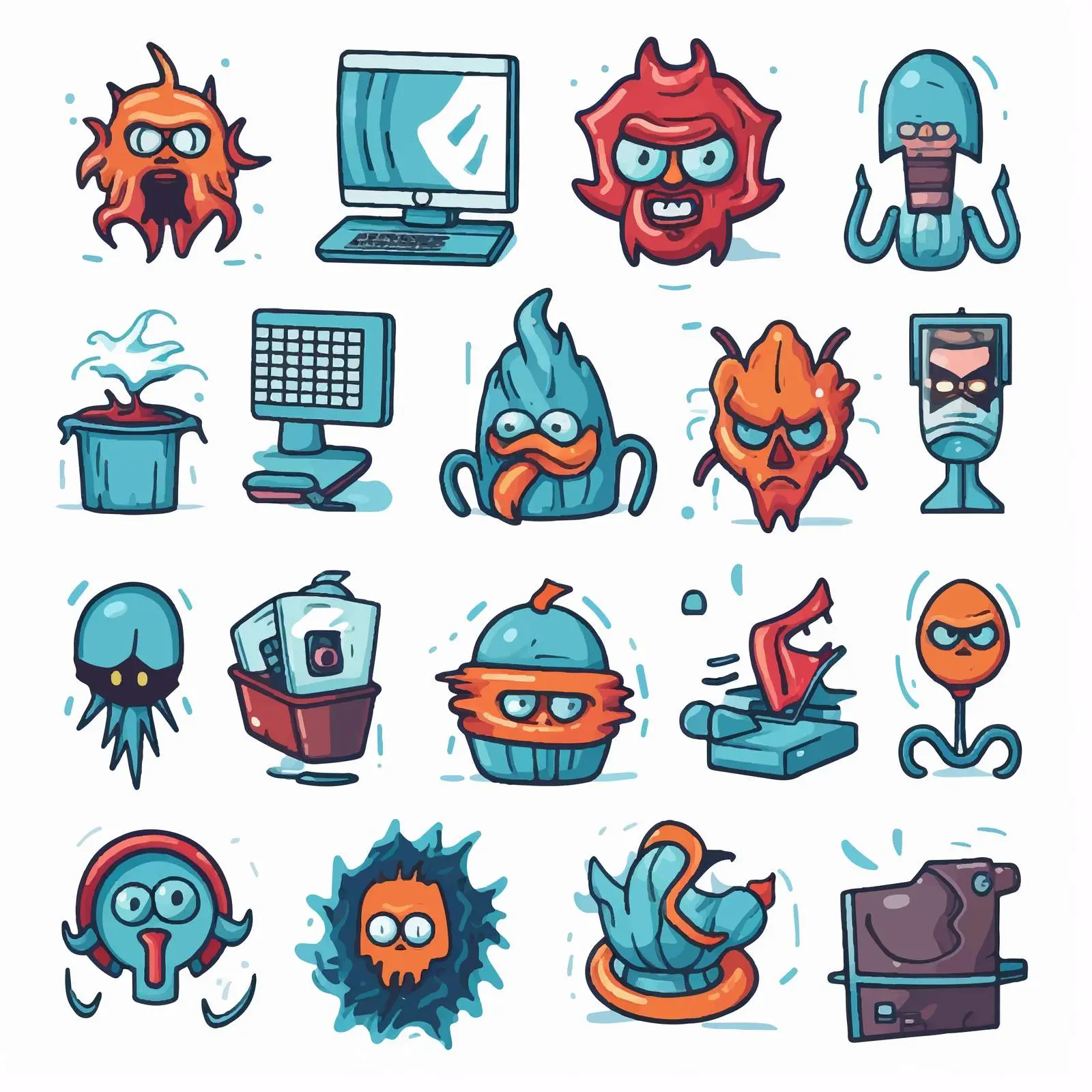 System Threats Concept Icons Vector Illustration – free it security image from Dotvec
