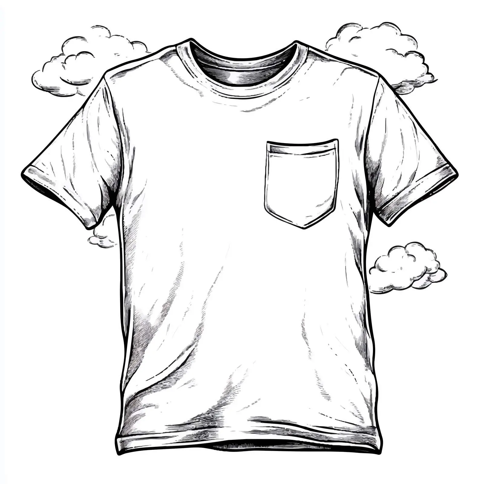 Black and White Cartoon T-Shirt Illustration — free download from Dotvec