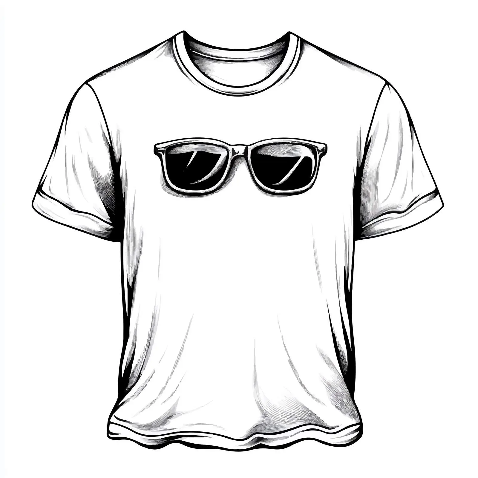 Black and White Cartoon T-Shirt Vector Design — free download from Dotvec