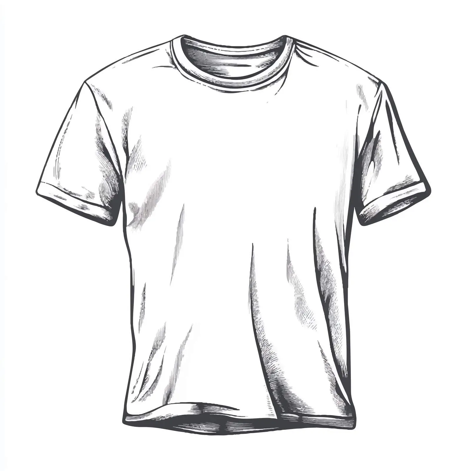 Black and White Cartoon T-Shirt Vector Illustration — free download from Dotvec