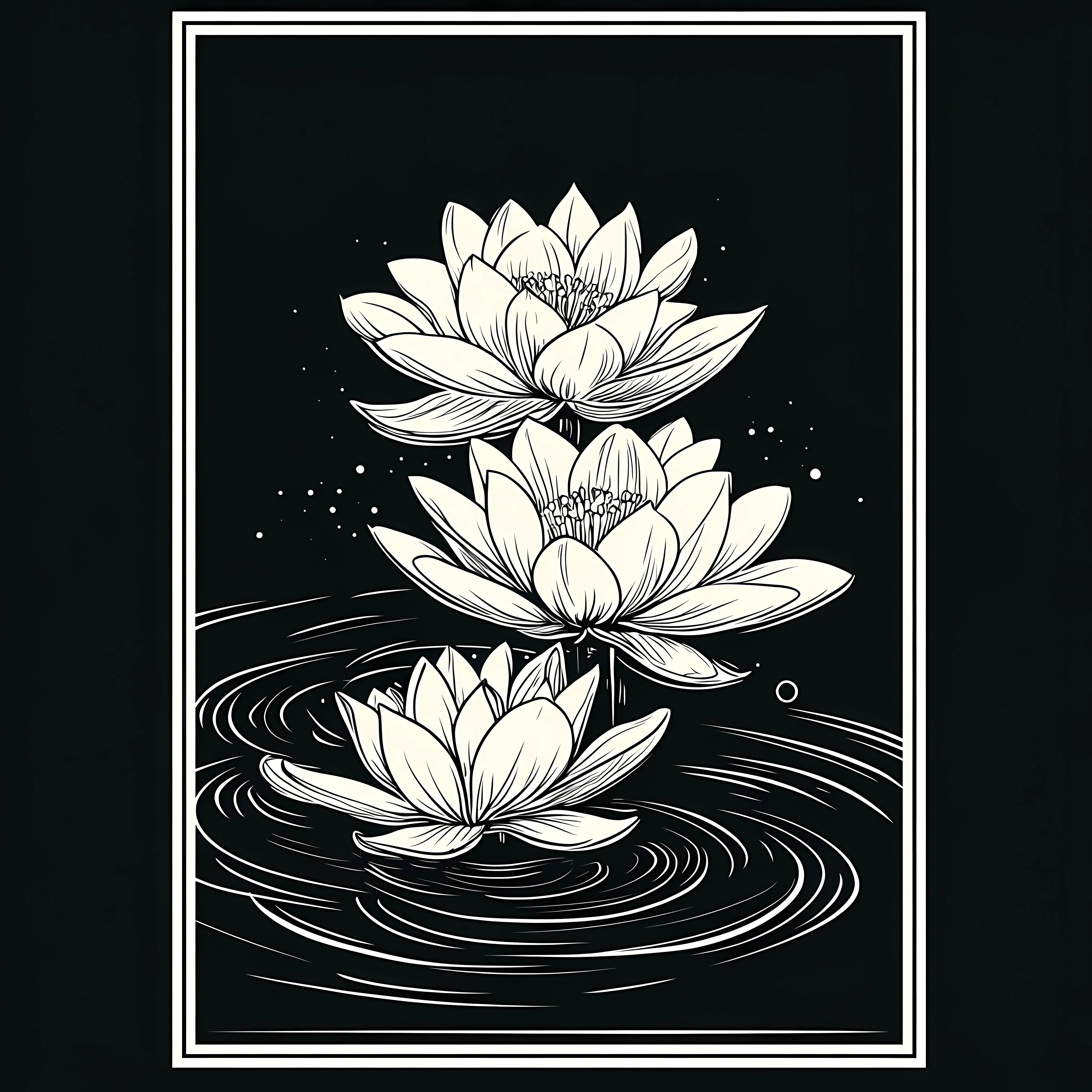 Waterlily Flower T-Shirt Design on White Background — free download from Dotvec