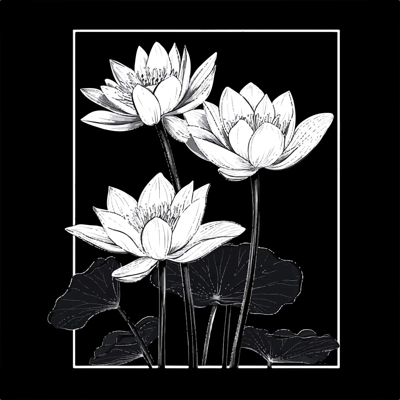 Elegant Waterlily Flower T-Shirt Design — free download from Dotvec