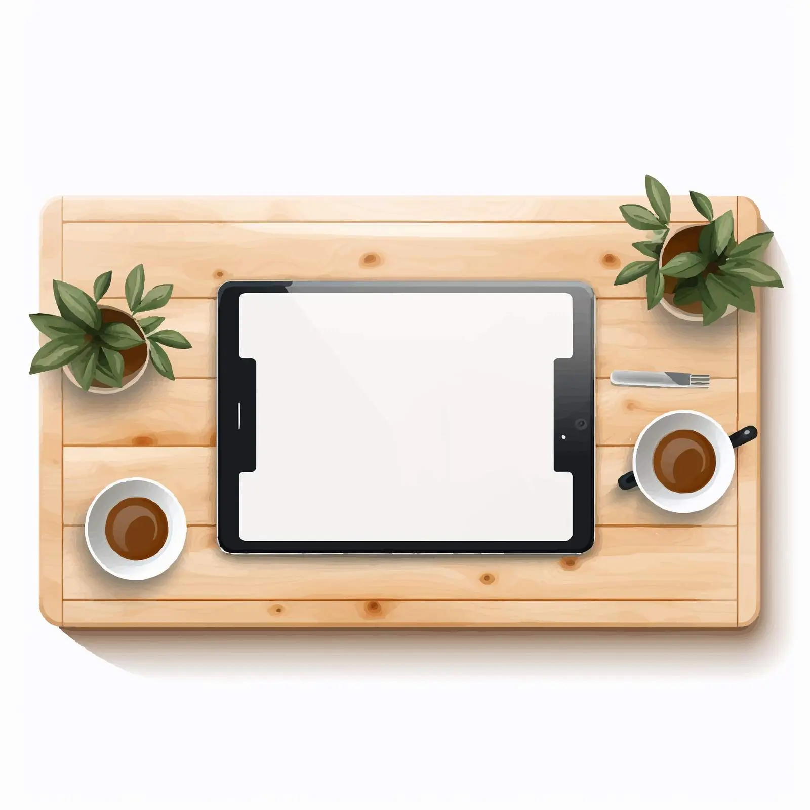 Aerial View of Table with Mobile Mockups — free download from Dotvec