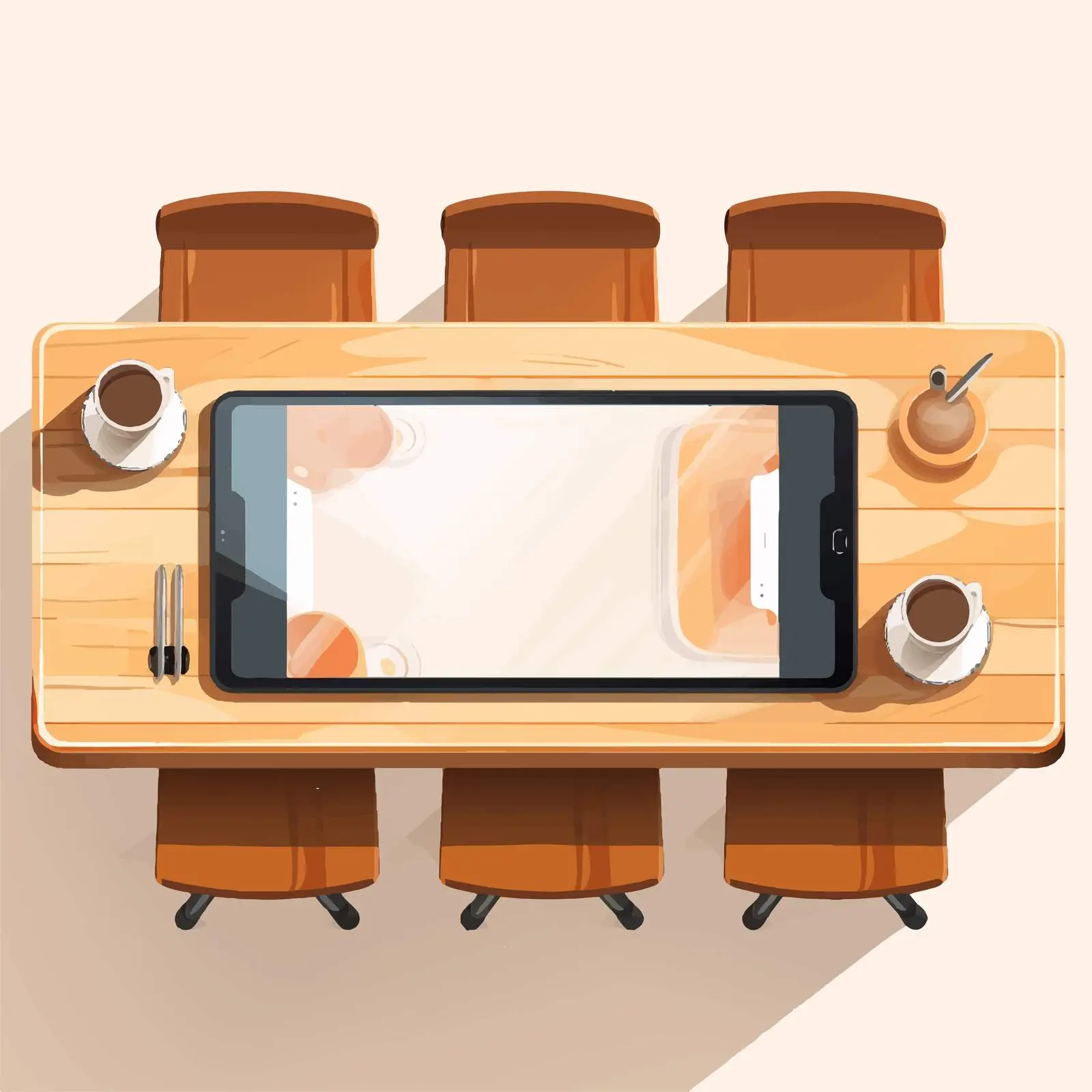 Aerial View of Table with Mobile Mockups — free download from Dotvec