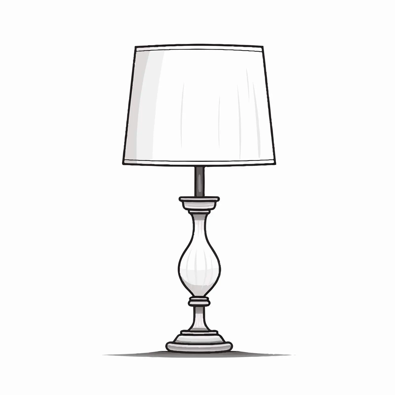 Outline Vector Table Lamp Illustration on White Background – free sketch illustration image from Dotvec