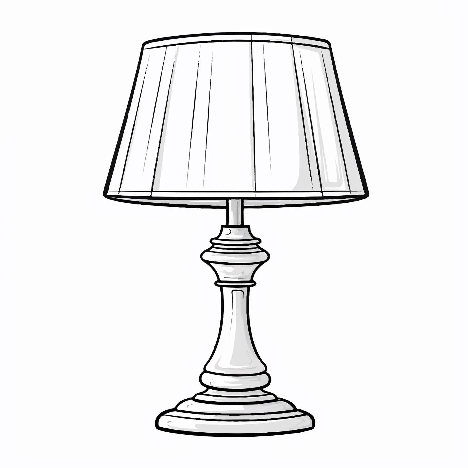 Outline Vector Illustration of Table Lamp — free download from Dotvec